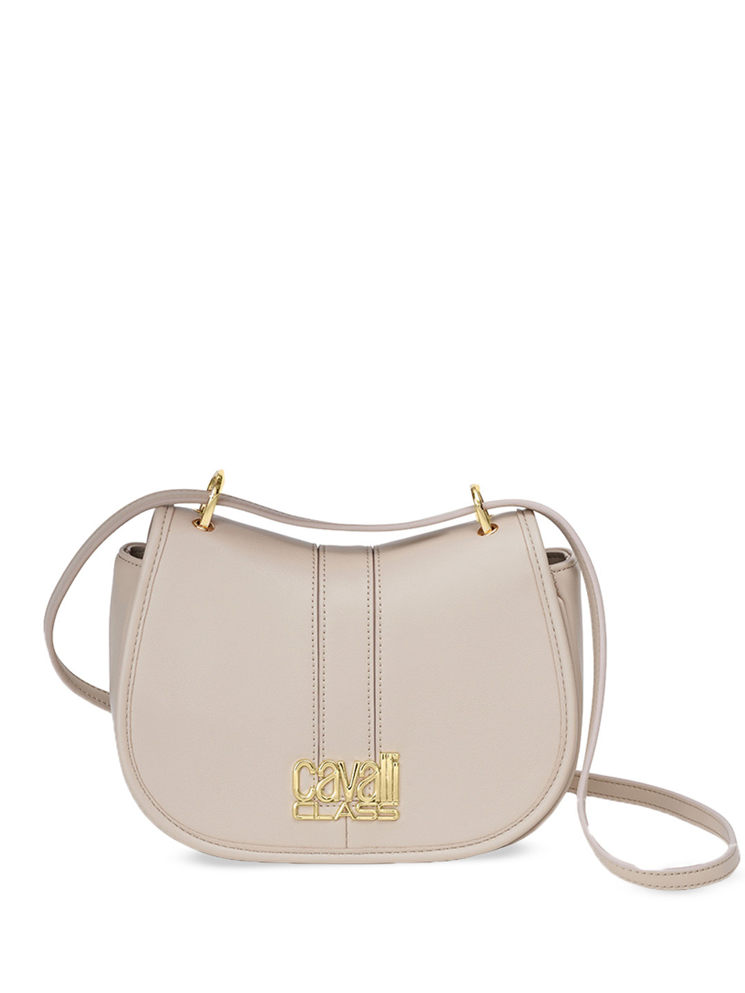 

Cavalli Class Half Moon Handheld Bag, Beige
