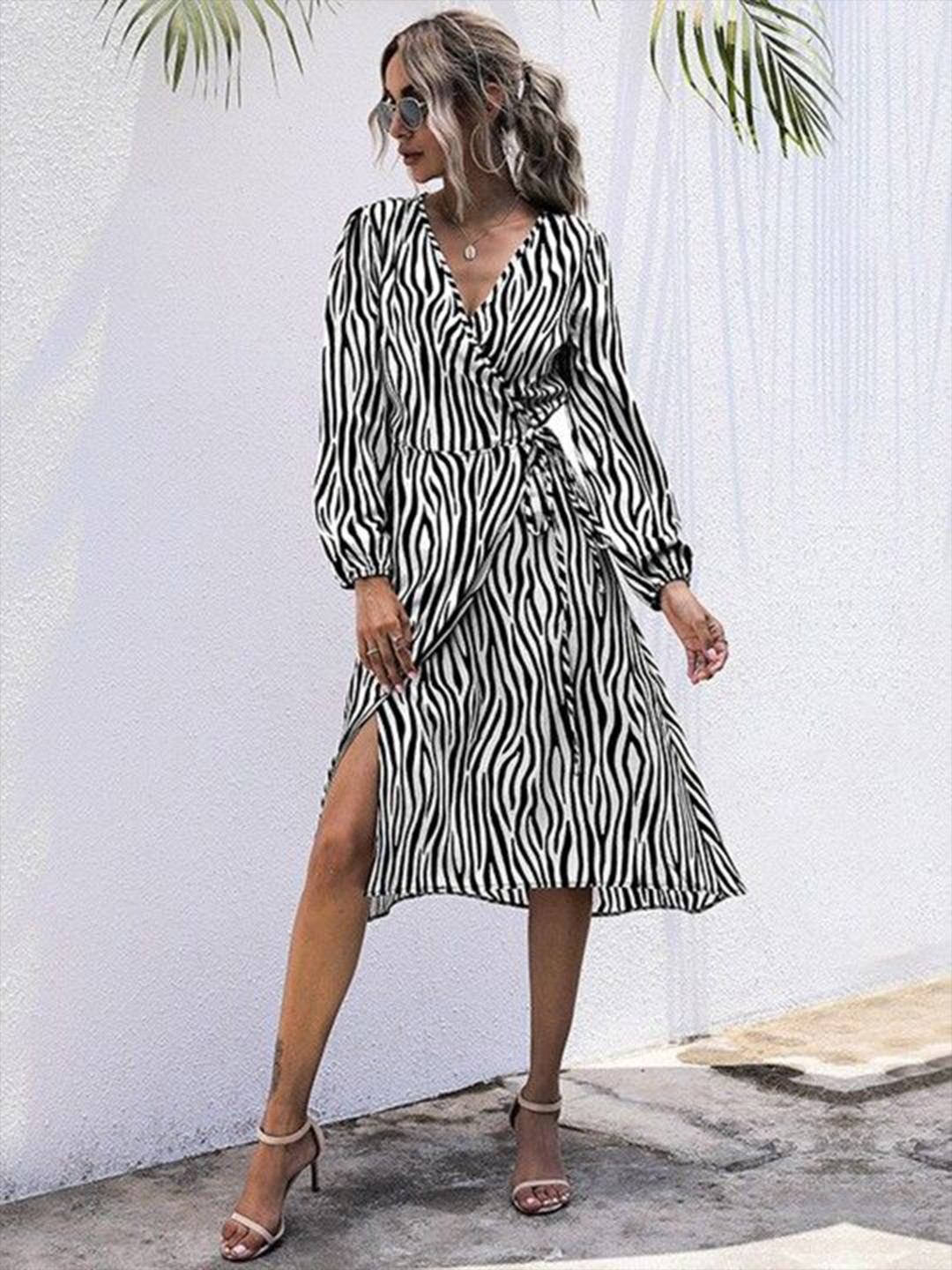 

HERE&NOW Animal Print Dress, Black