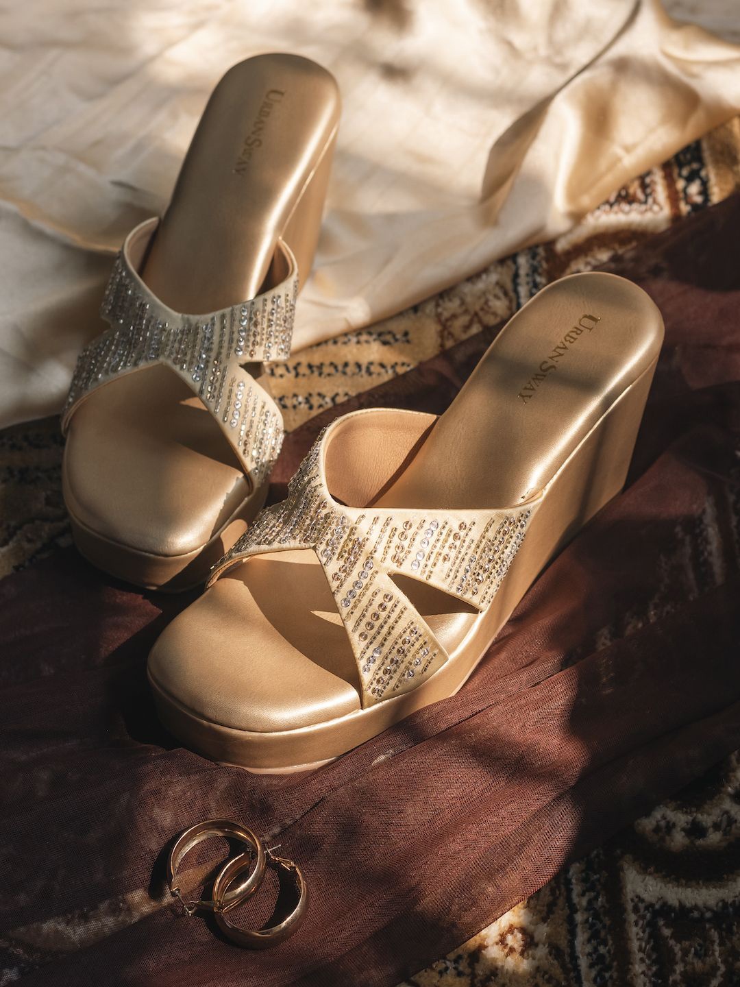 

UrbanSway Women Wedge Sandals, Gold