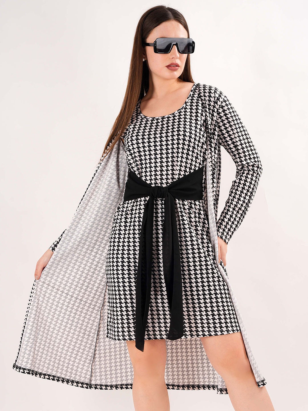 

clobug Crepe A-Line Midi Dress, Black