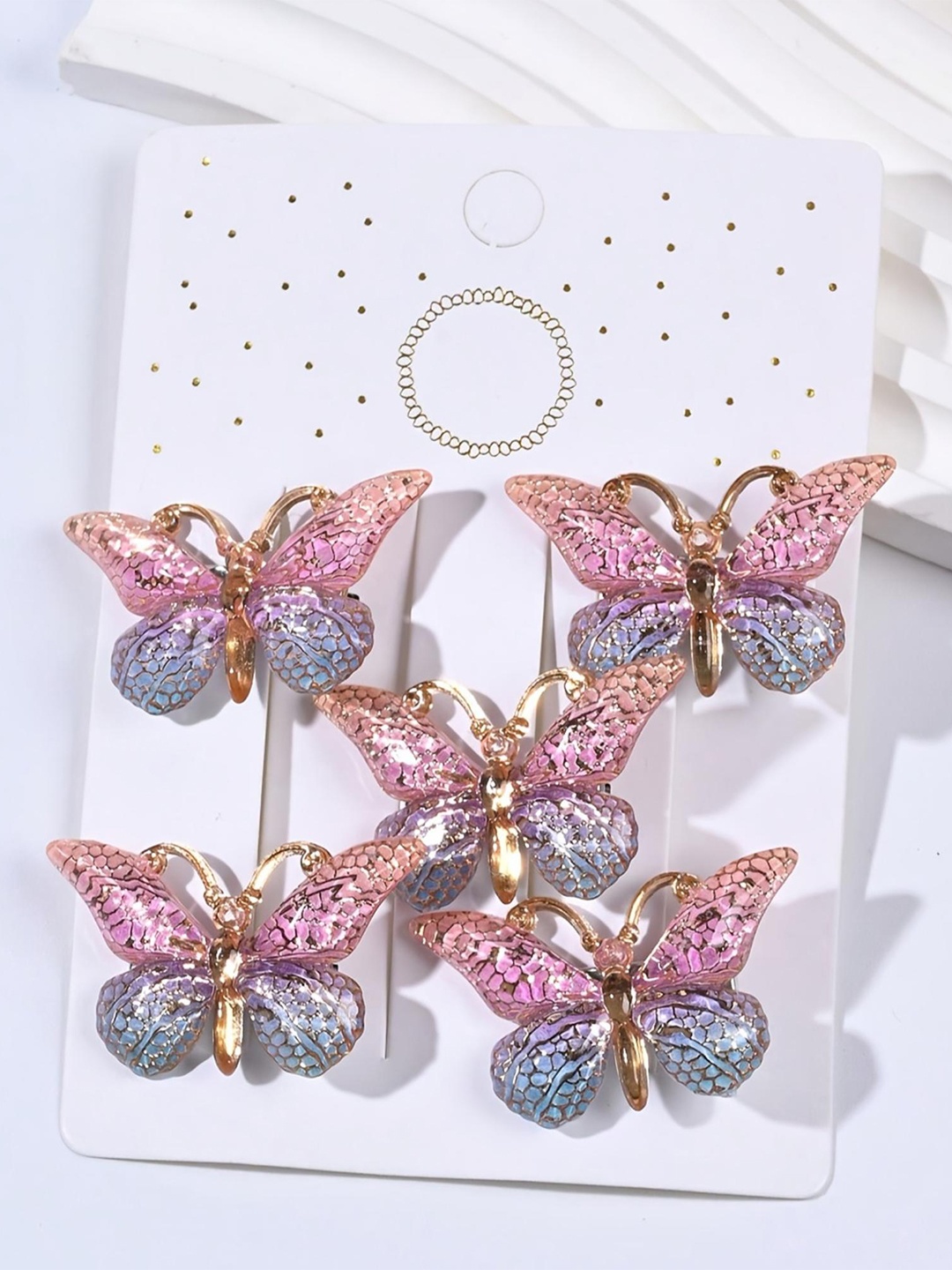 

LYTIX Girls Set Of 5 Gradient Butterfly Hair Clips, Assorted