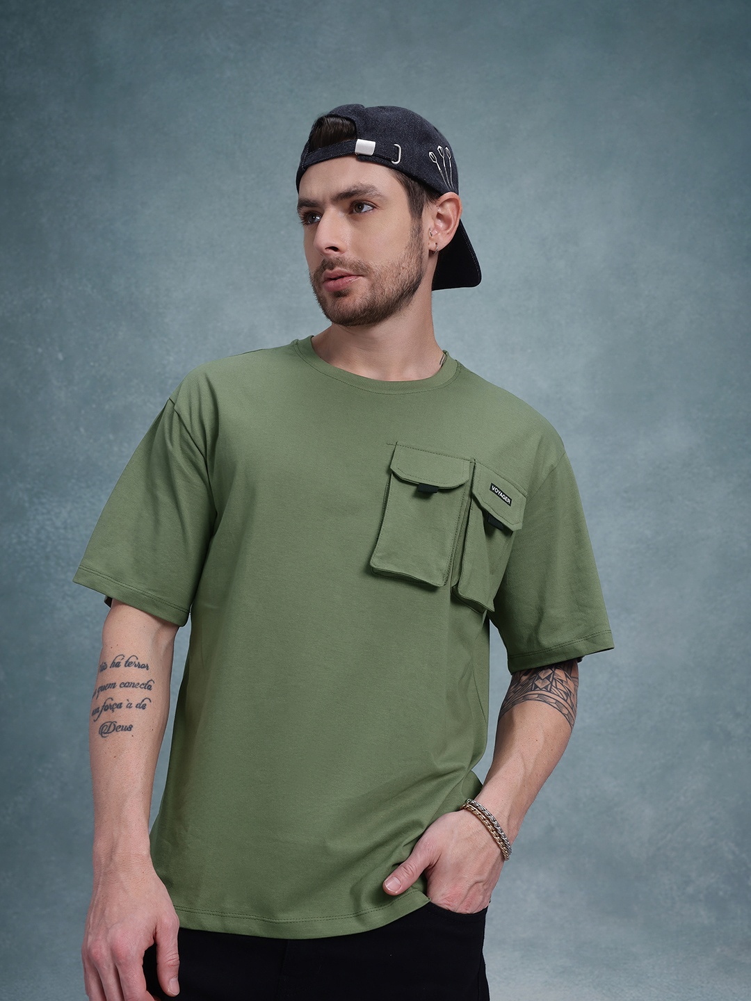 

The Roadster Life Co. Relaxed Fit Pure Cotton T-shirt, Green