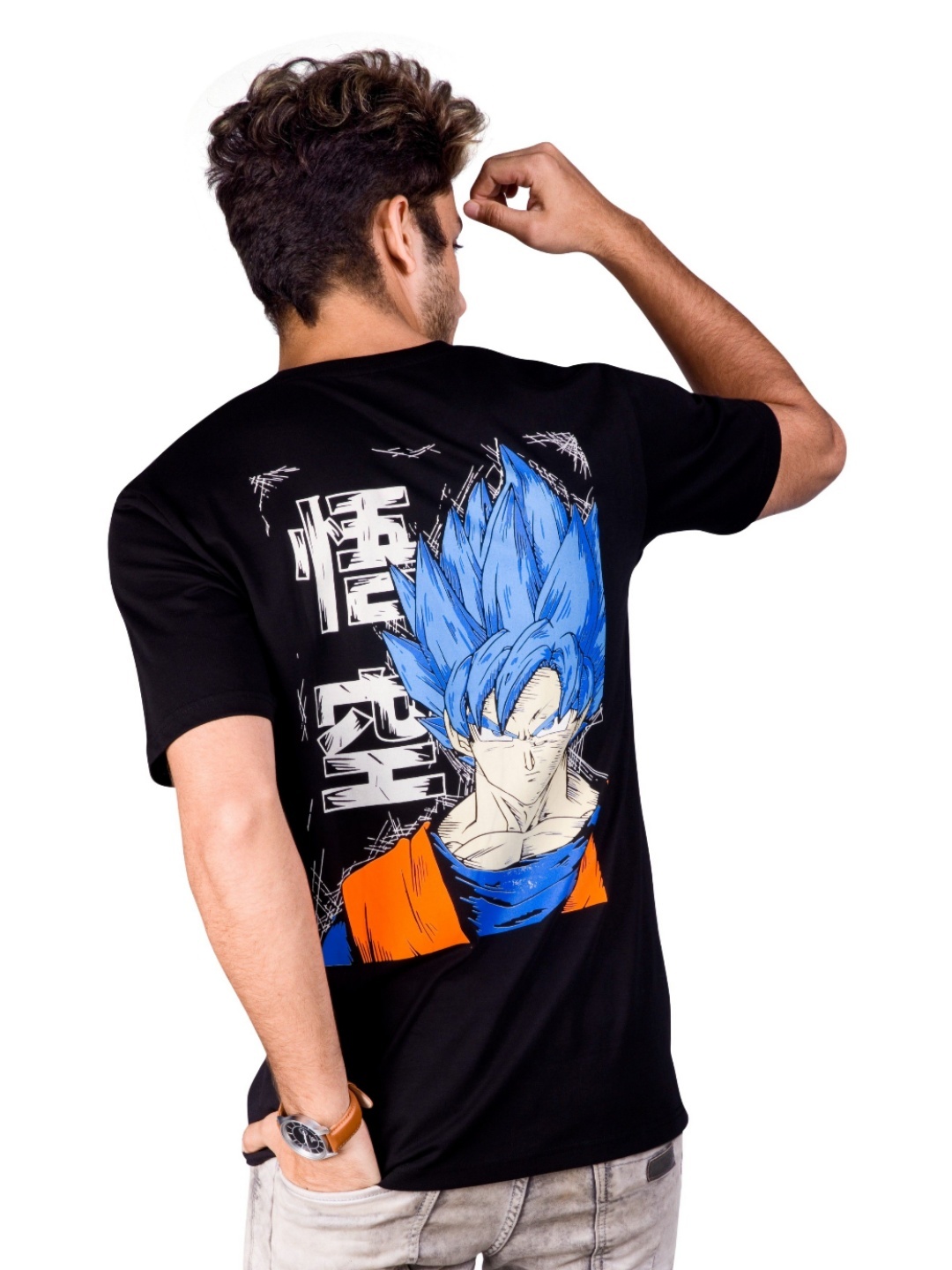 

Quco Men Graphic Printed Biowashed Round Neck Cotton Tshirt, Black