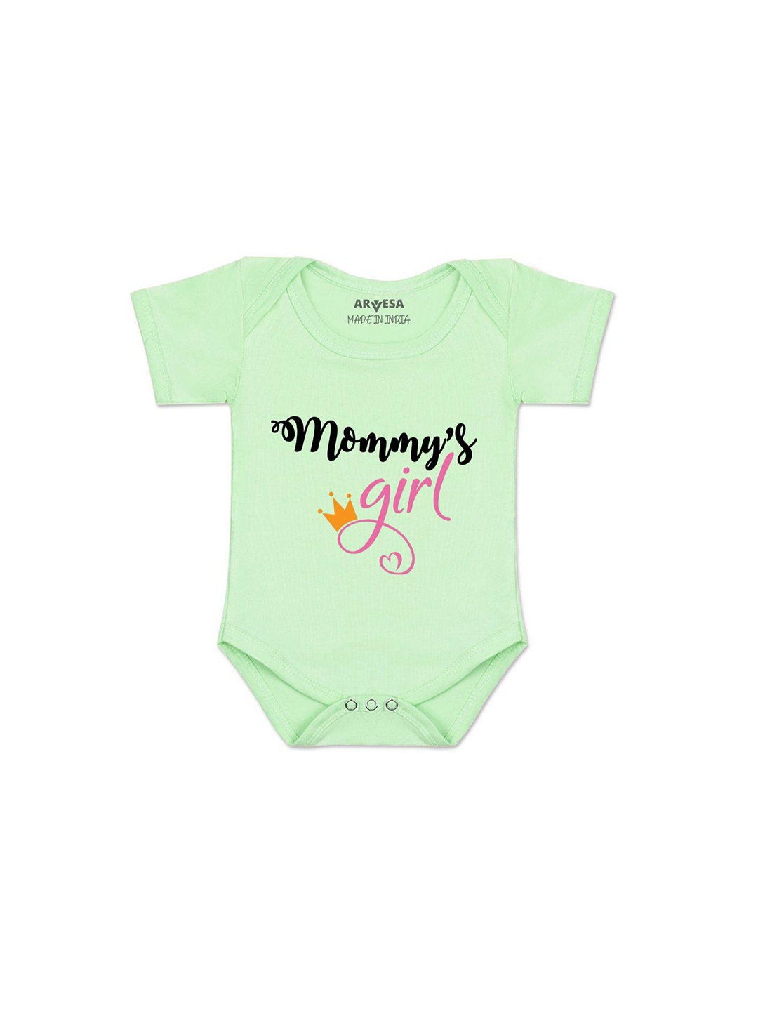 

Arvesa Kids Mommy Girl Printed Cotton Romper, Green