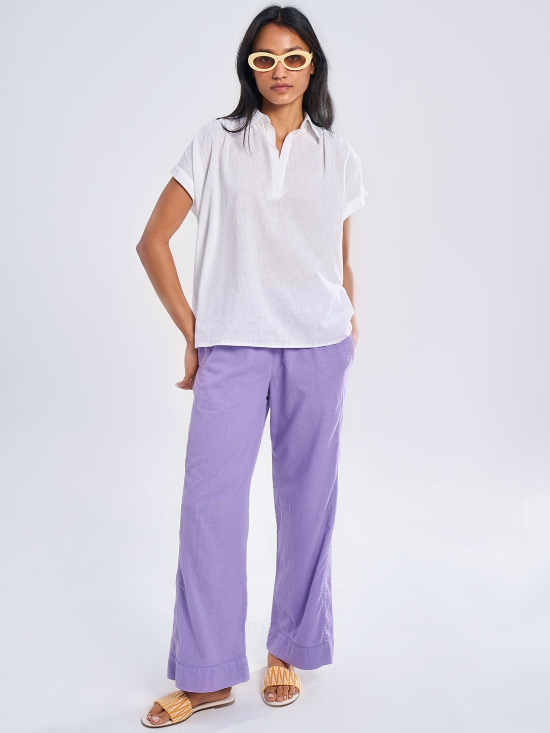 

Terra Luna Women Slim Fit Cotton Trousers, Multi