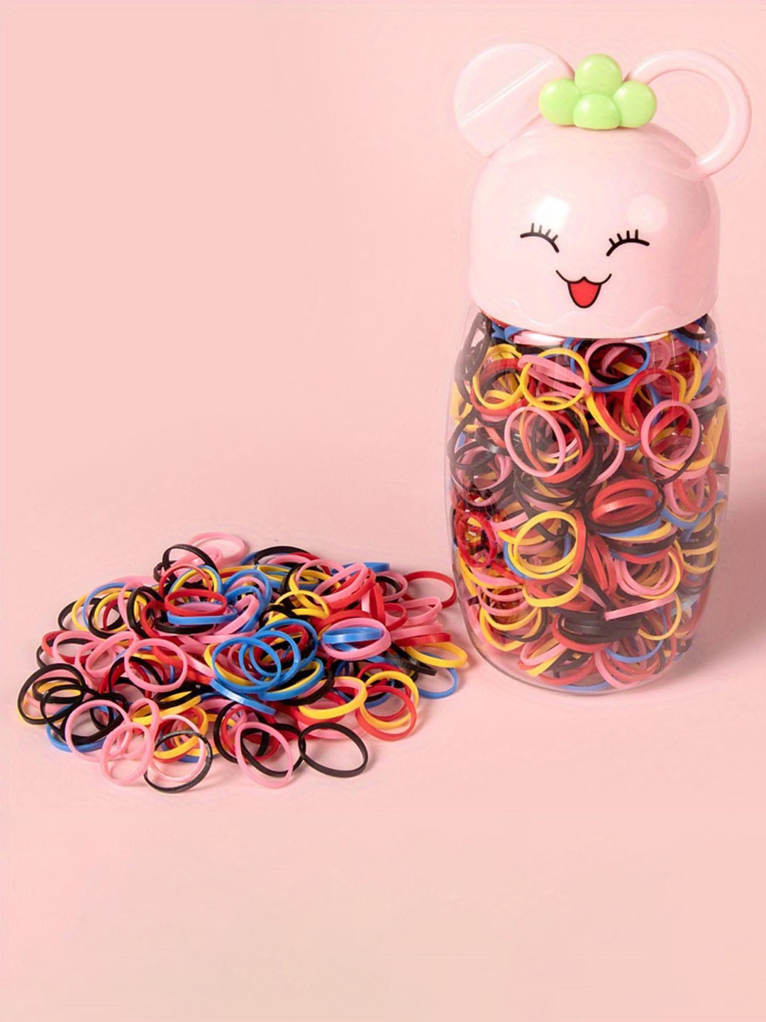 

LYTIX Girls Set Of 200 Cute Cartoon Animal Hair Ties, Assorted