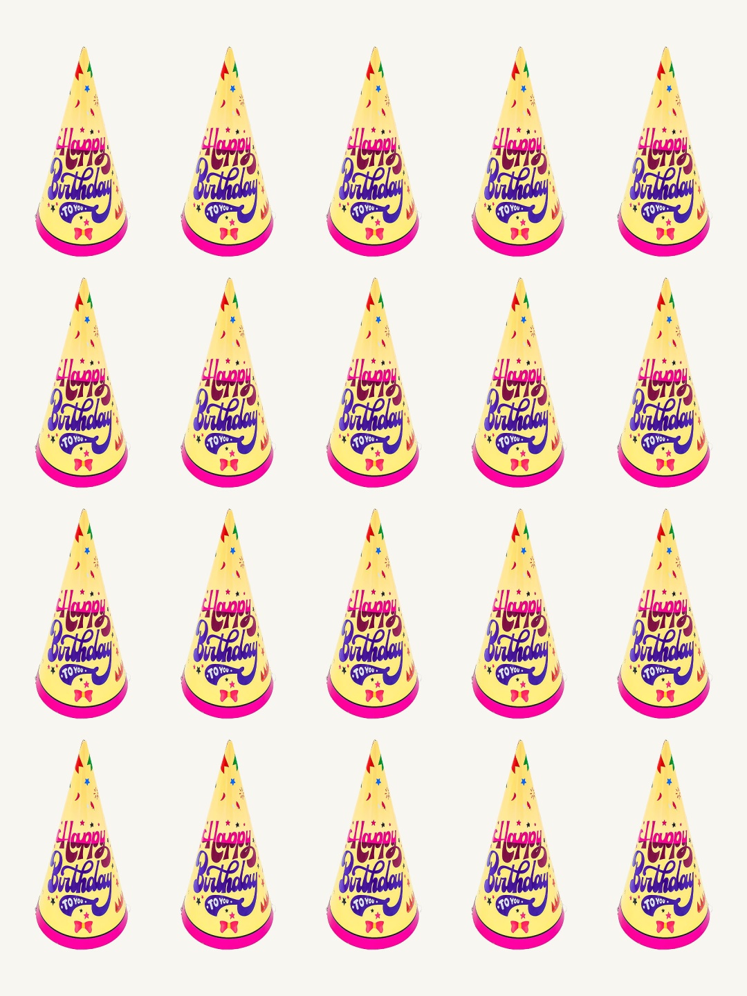 

Special You 20-Pcs Yellow & Blue Printed Small Happy birthday Caps