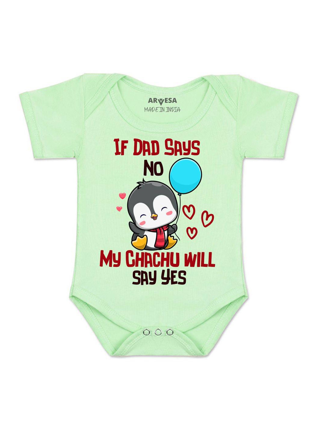 

Arvesa If Dad Say No My Chachu Printed Romper, Green