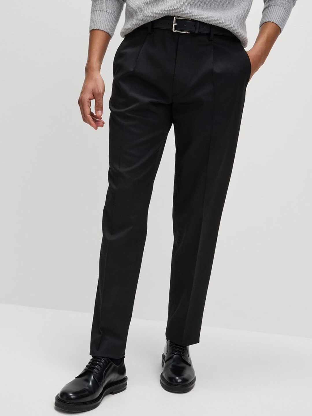 

Marks & Spencer Men High-Rise Trousers, Black