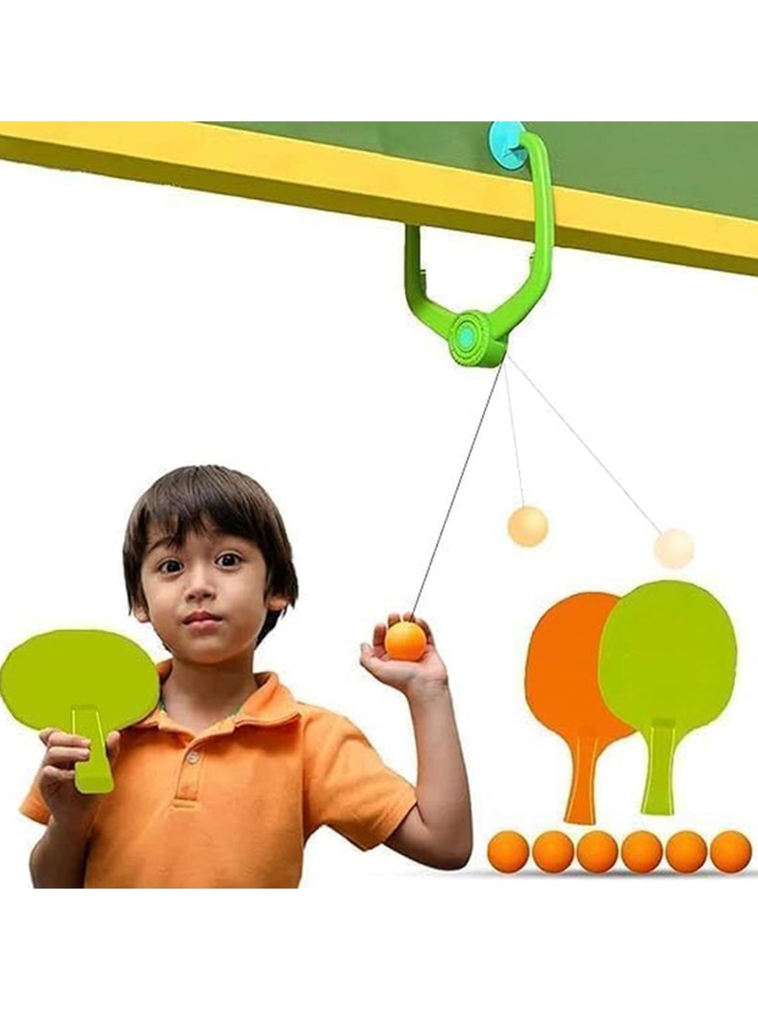 

OPINA Set of 2 Durable Bats & 3 Table Tennis Ping Pong Balls Kits, Green