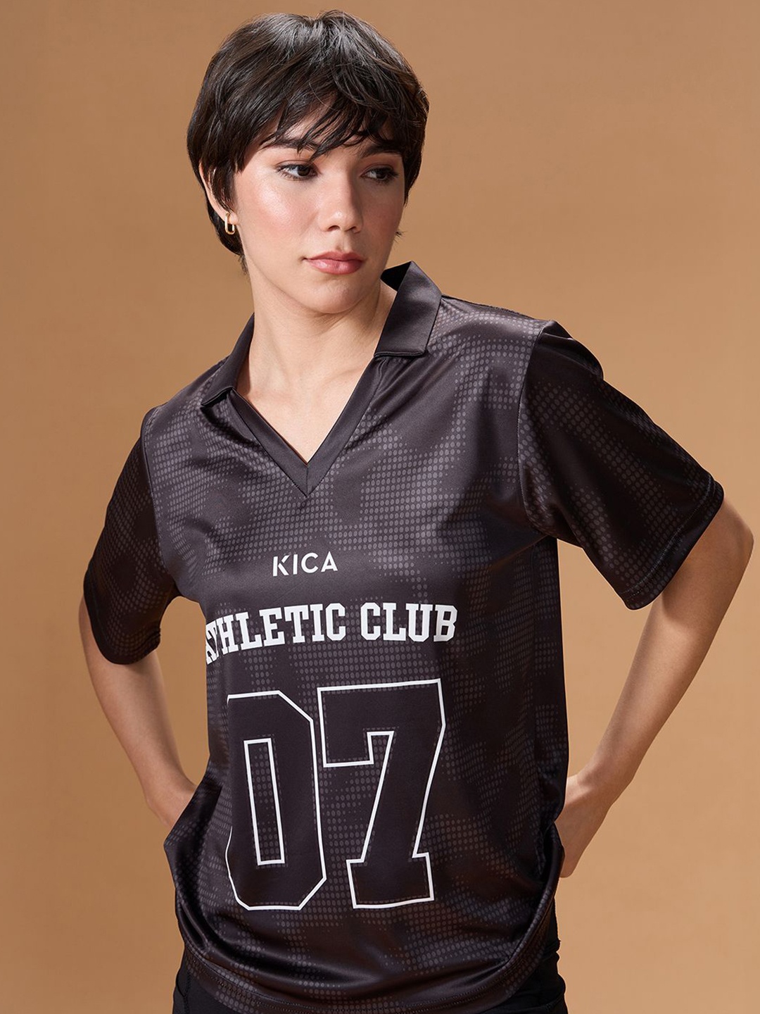 

KICA Print Shirt Style Top, Black