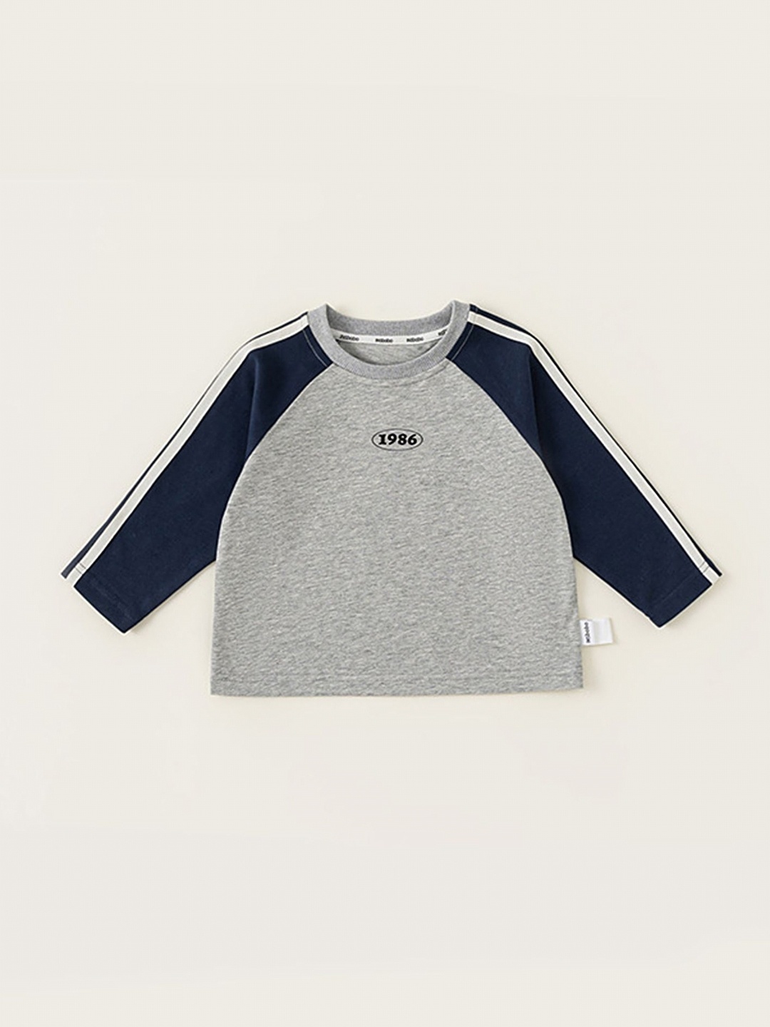

LULU & SKY Girls Colourblocked Round Neck Cotton T-shirt, Grey