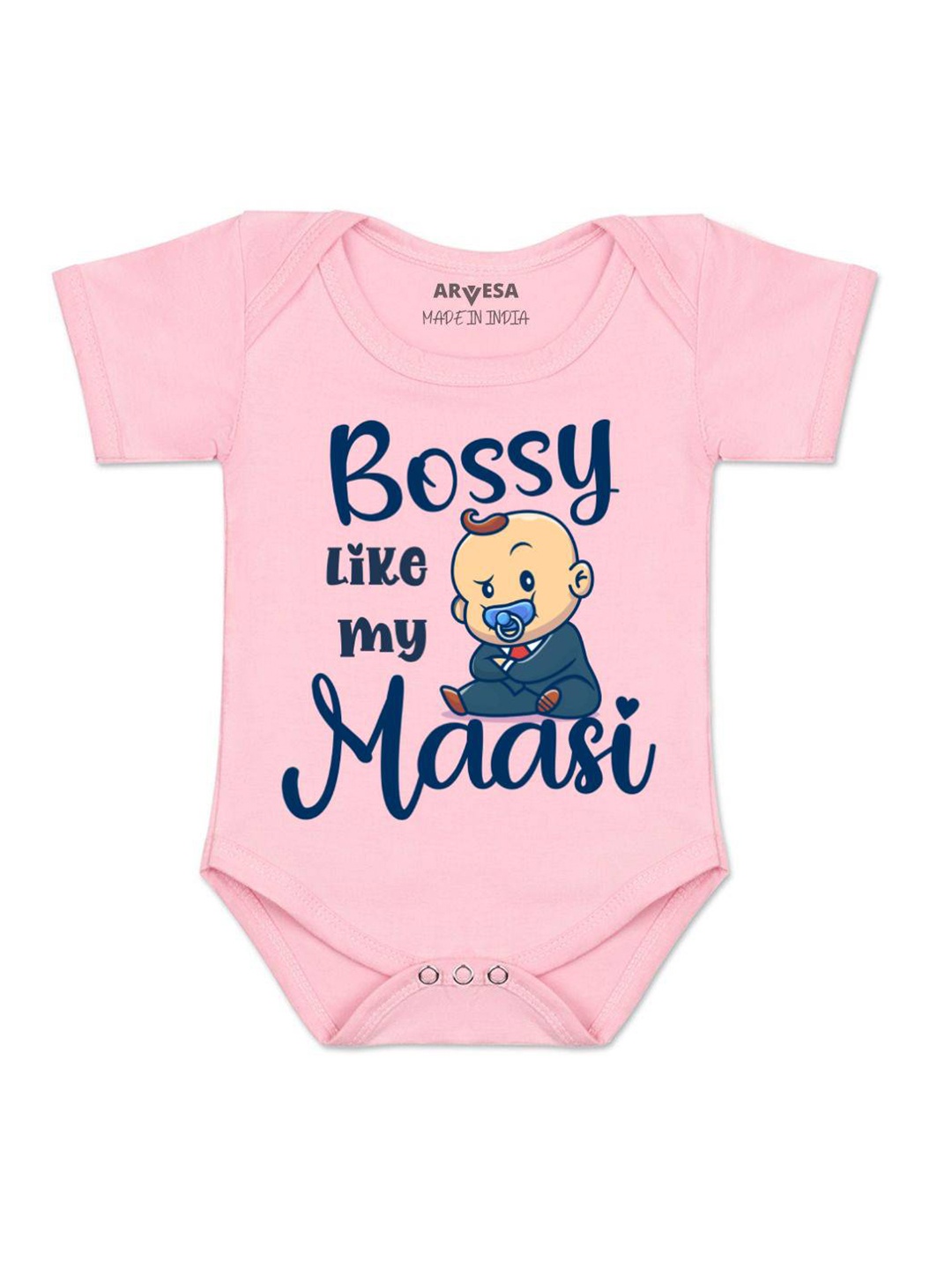 

Arvesa Bossy Like My Maasi Printed Romper, Pink