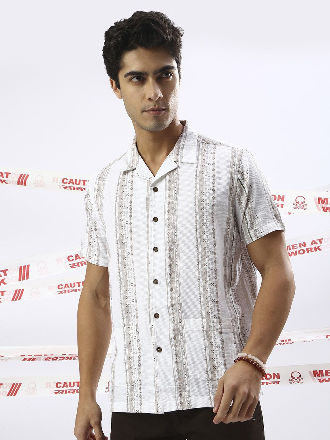 

THE BEETEL HOUSE Men Premium Opaque Party Shirt, Beige