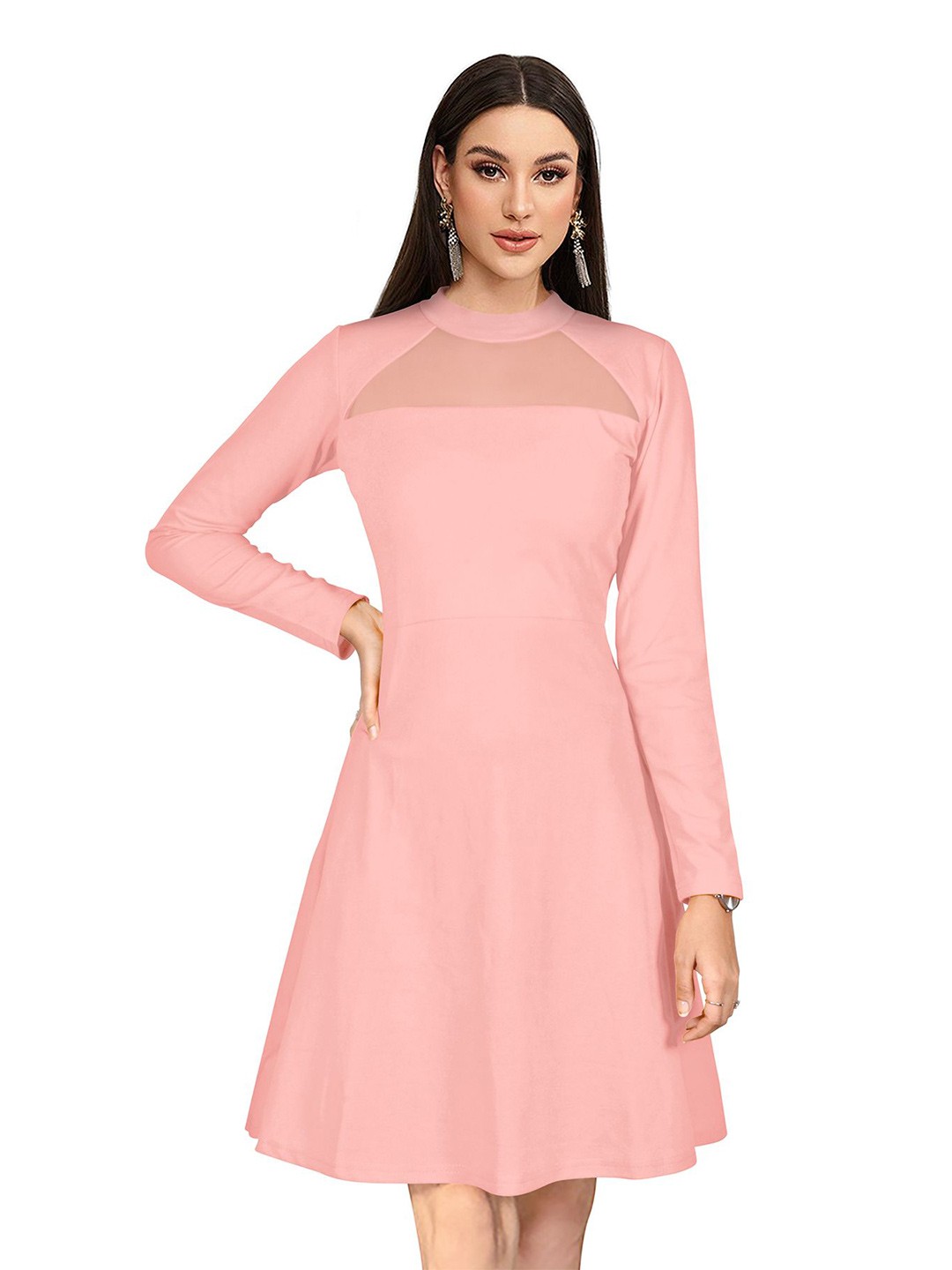 

S.K.C Fit & Flare Dress, Peach