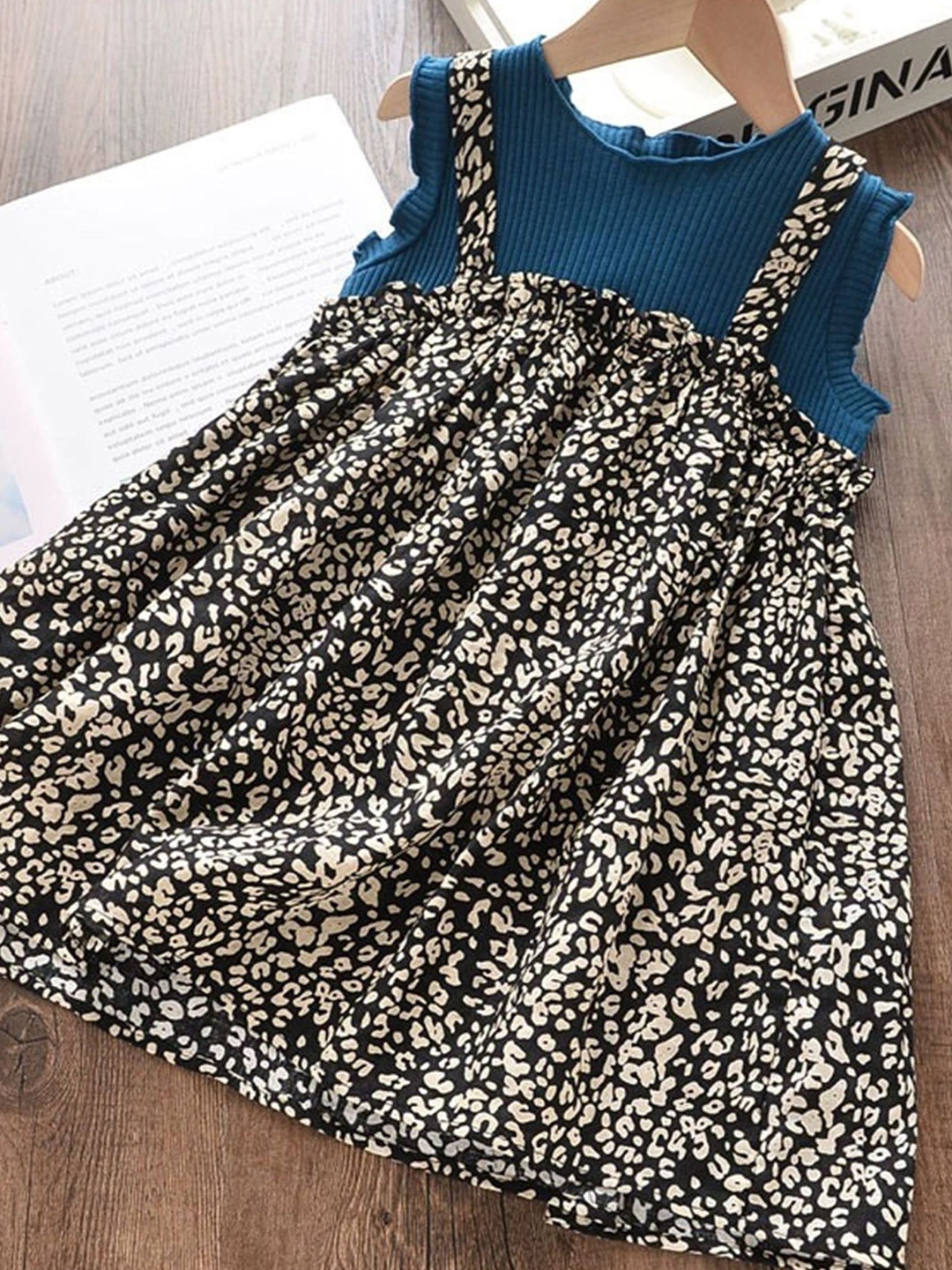 

LULU & SKY Animal Print Empire Dress, Blue