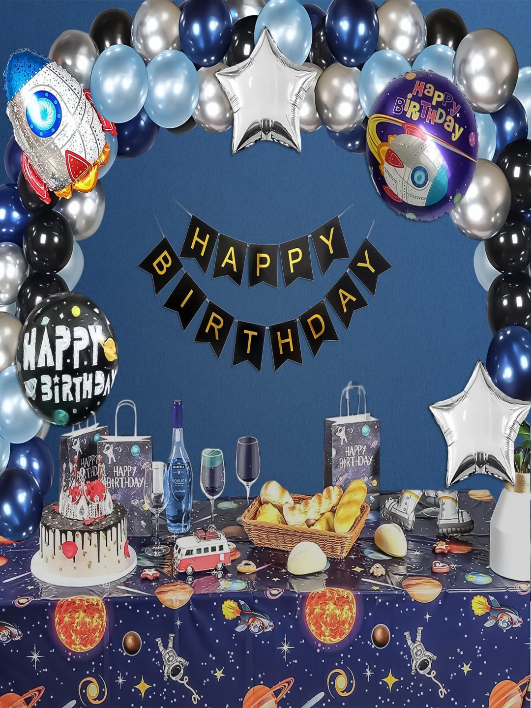 

Special You Set Of 64 Blue & Black Festive Decors