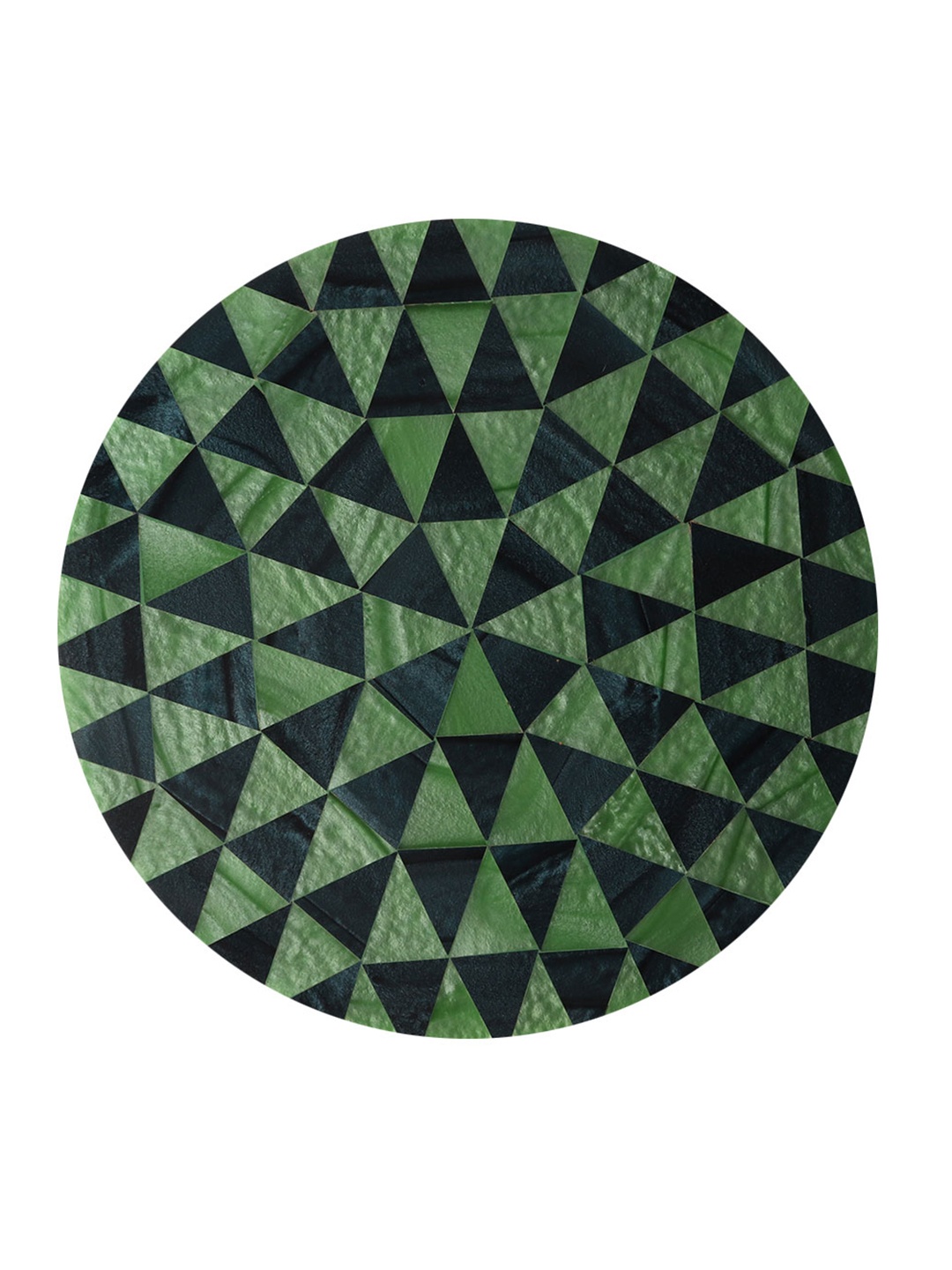 

Indianshelf Green & Black Geometric Printed Wooden Easy to Clean Cake Board