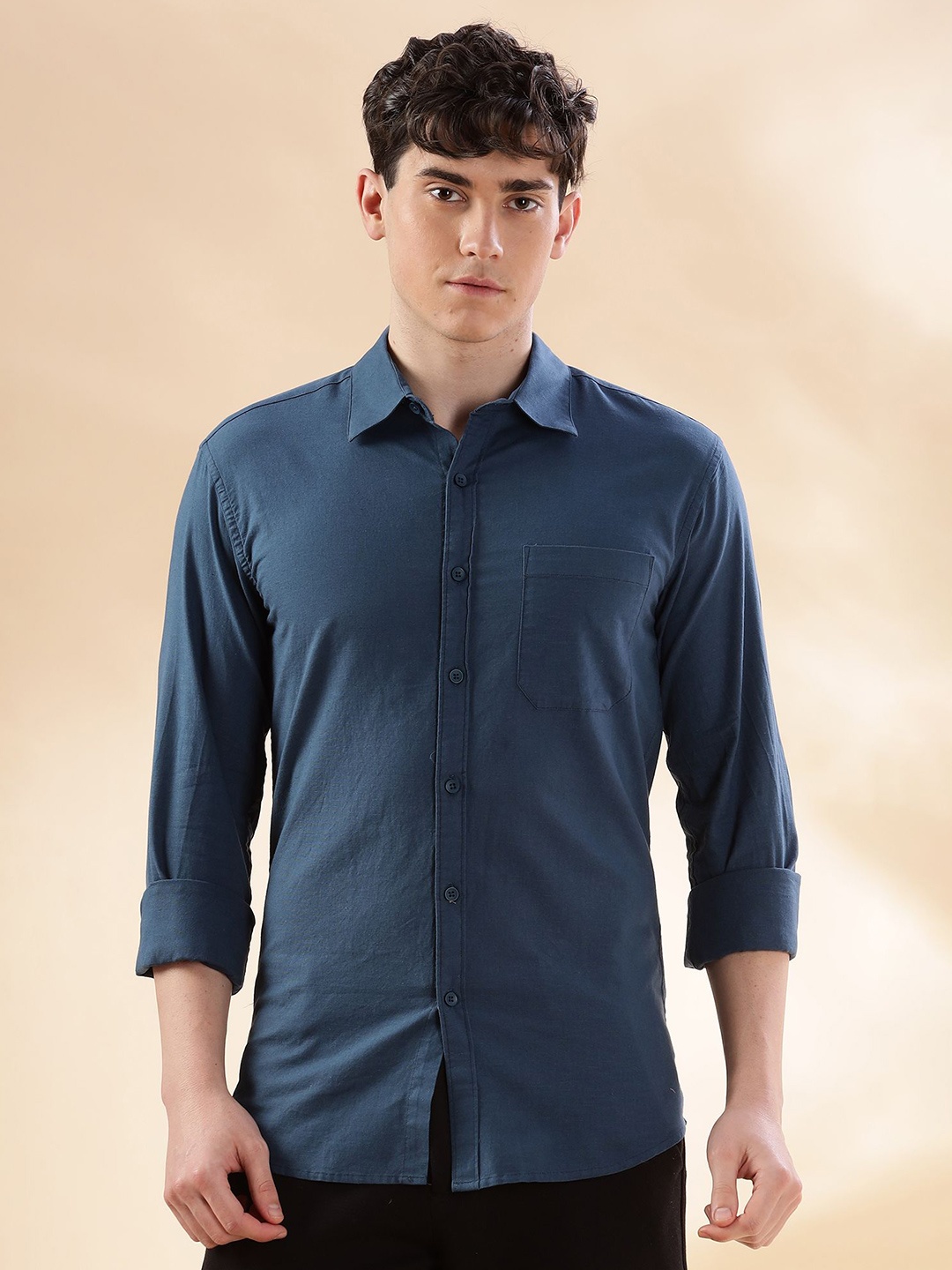 

Guns & Sons Men Classic Opaque Semiformal Shirt, Teal