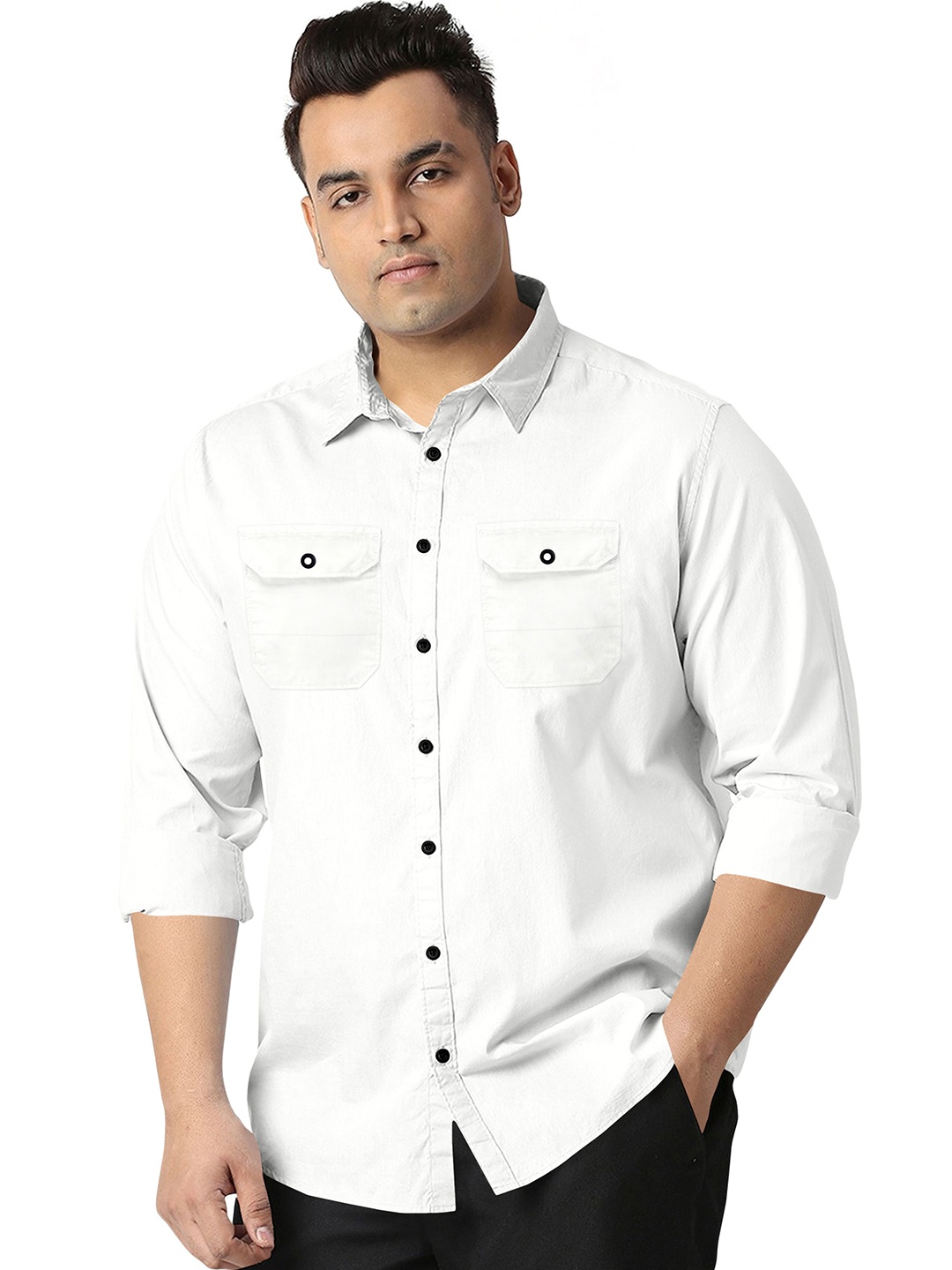 

Aloof Men Classic Opaque Casual Shirt, White