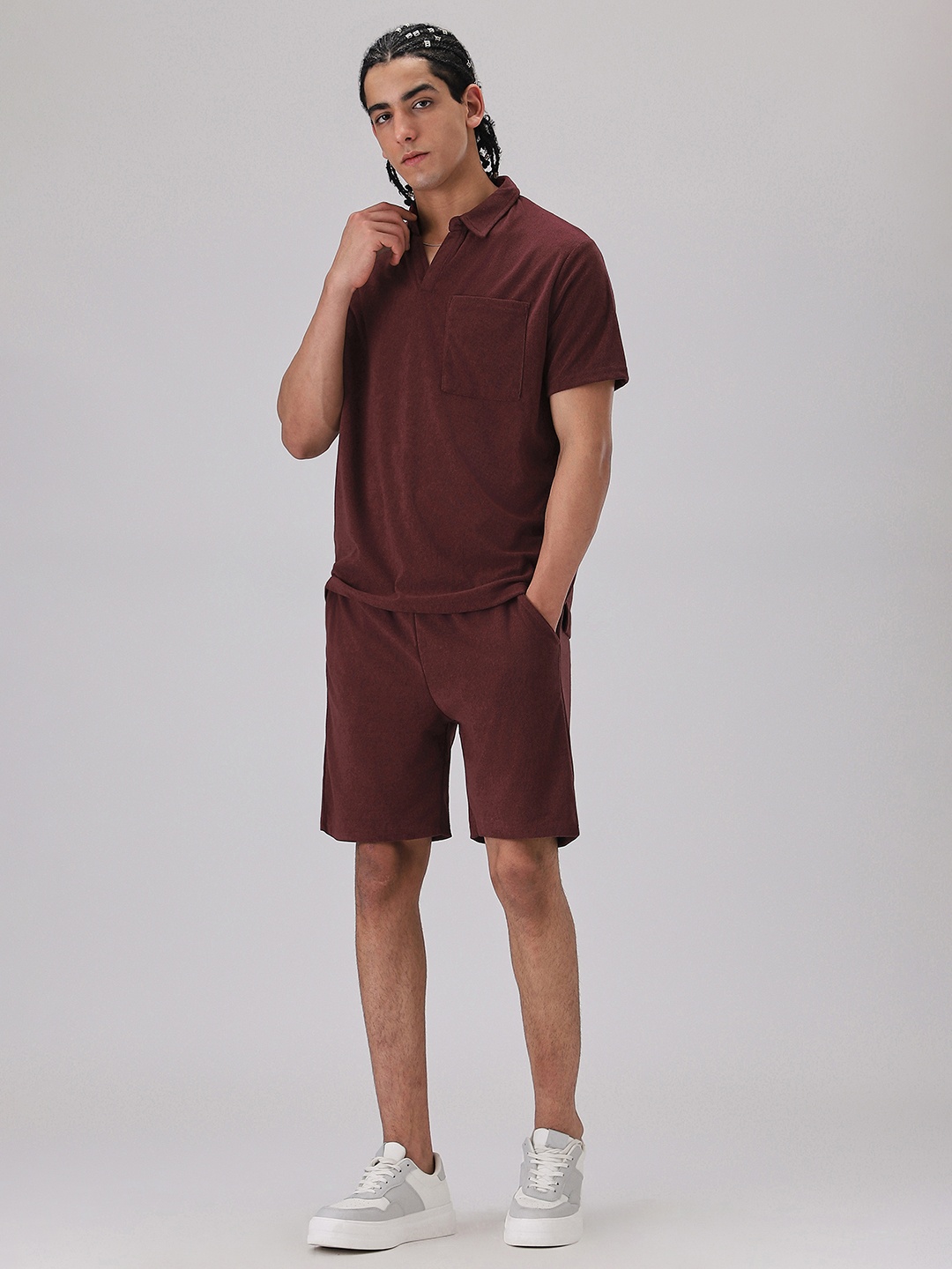 

Banana Club Knitted T-Shirt & Shorts Co-Ords, Maroon