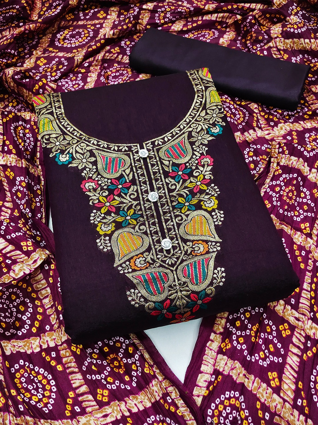 

SAINOOR Unstitched Dress Material, Purple