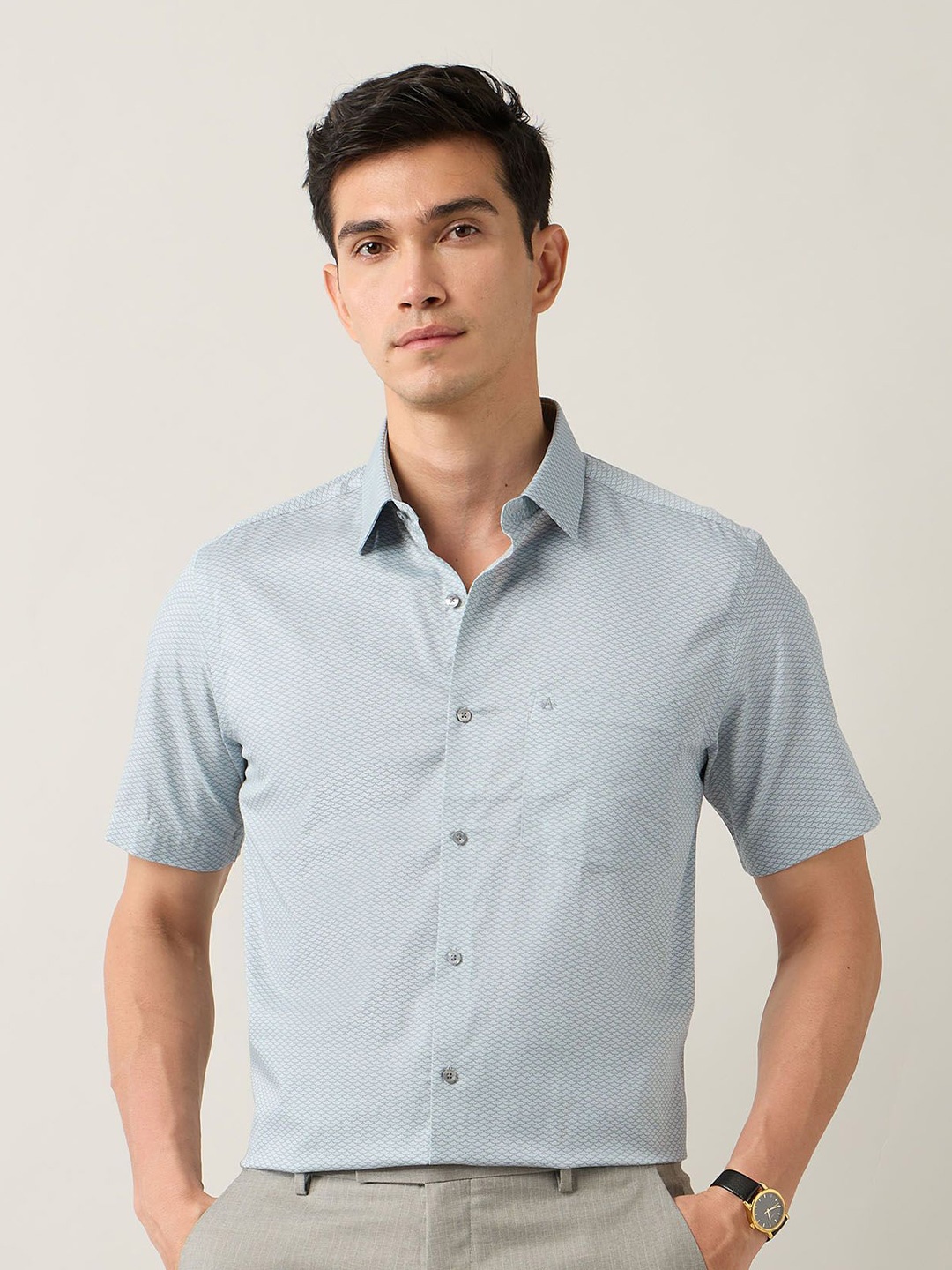 

Arrow Men Classic Opaque Printed Formal Shirt, Grey
