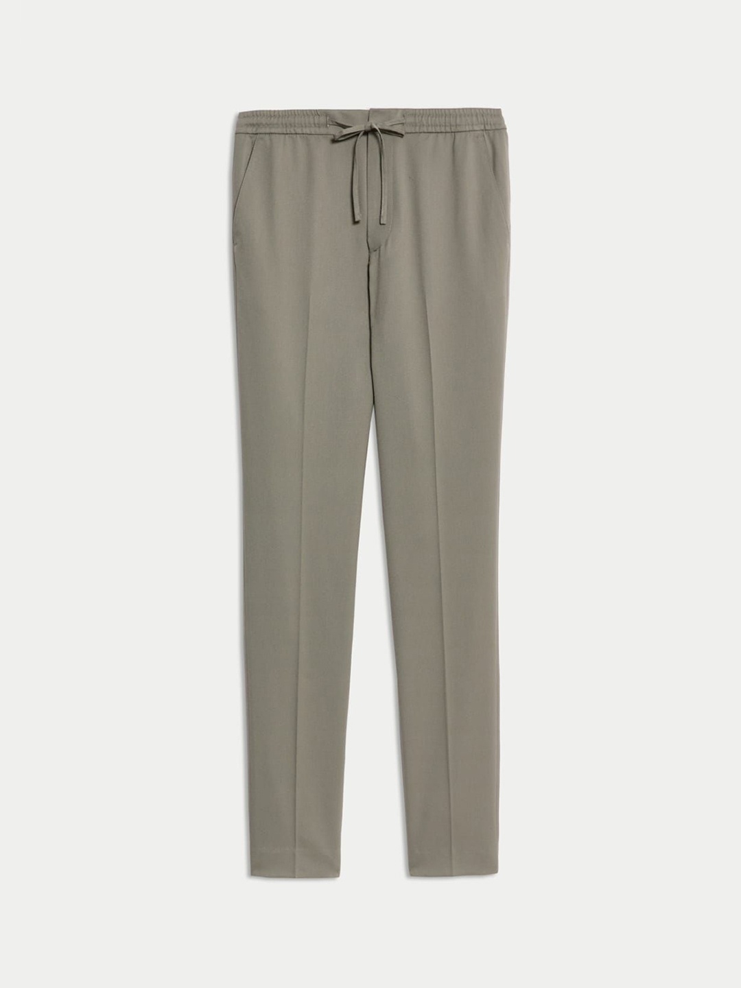 

Marks & Spencer Men Tapered Fit High-Rise Trousers, Grey