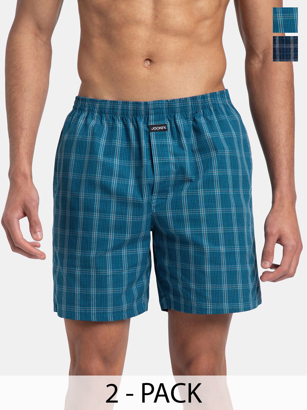 

Jockey Men Checked Technology Shorts, Navy blue