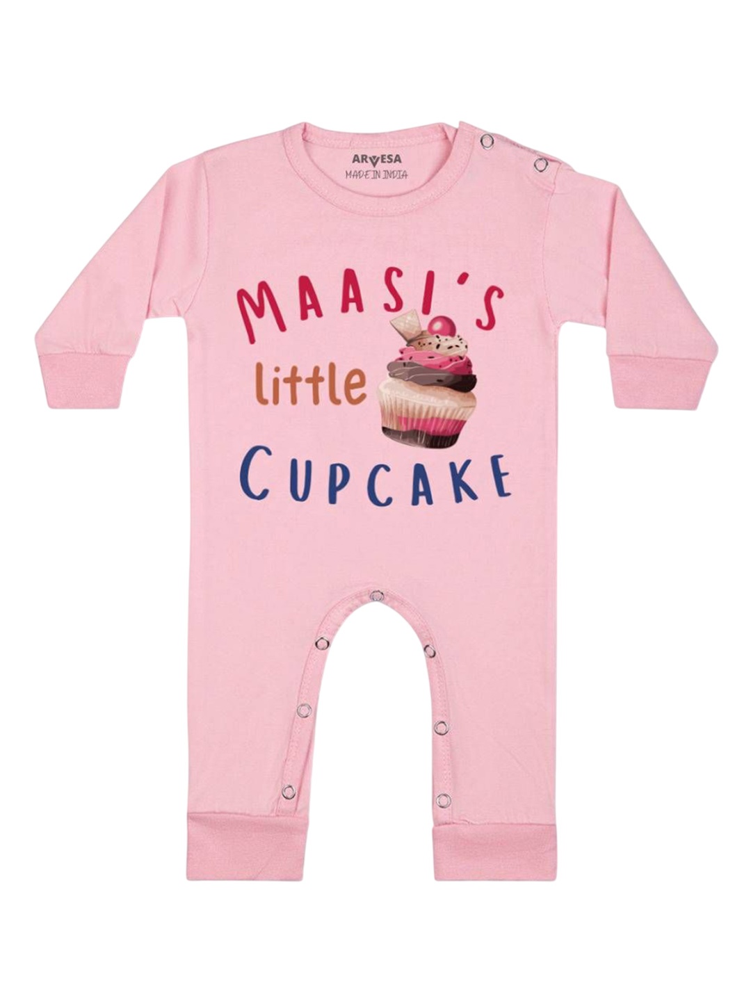 

Arvesa Kids Maasi Little Cupcake Printed Baby Romper, Pink