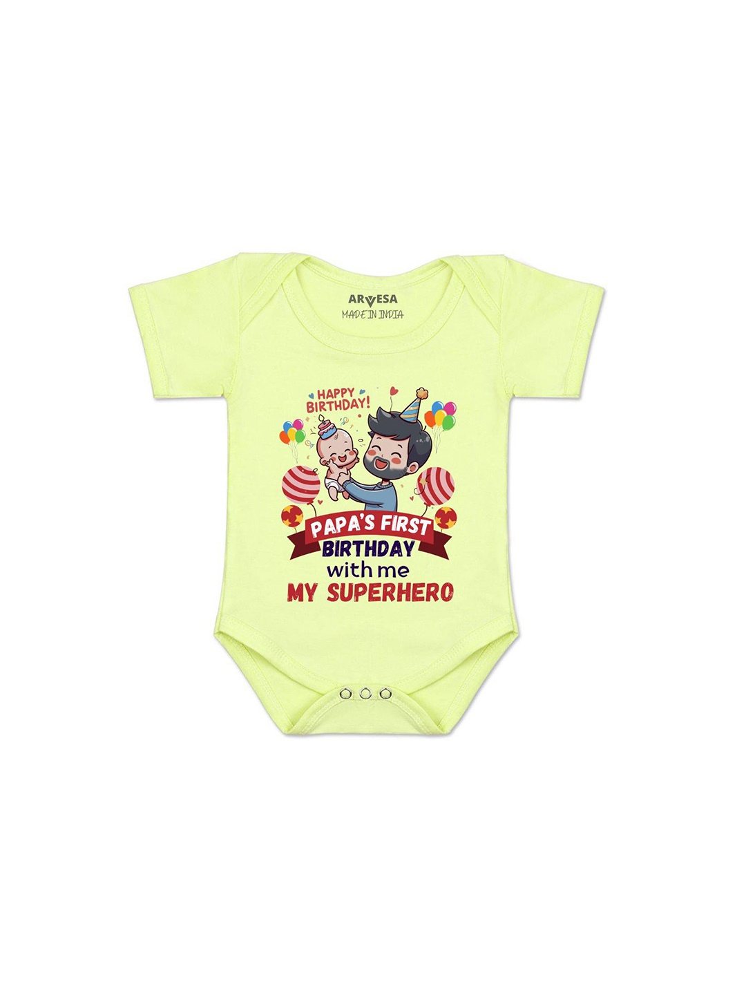 

Arvesa Kids Printed Romper, Yellow