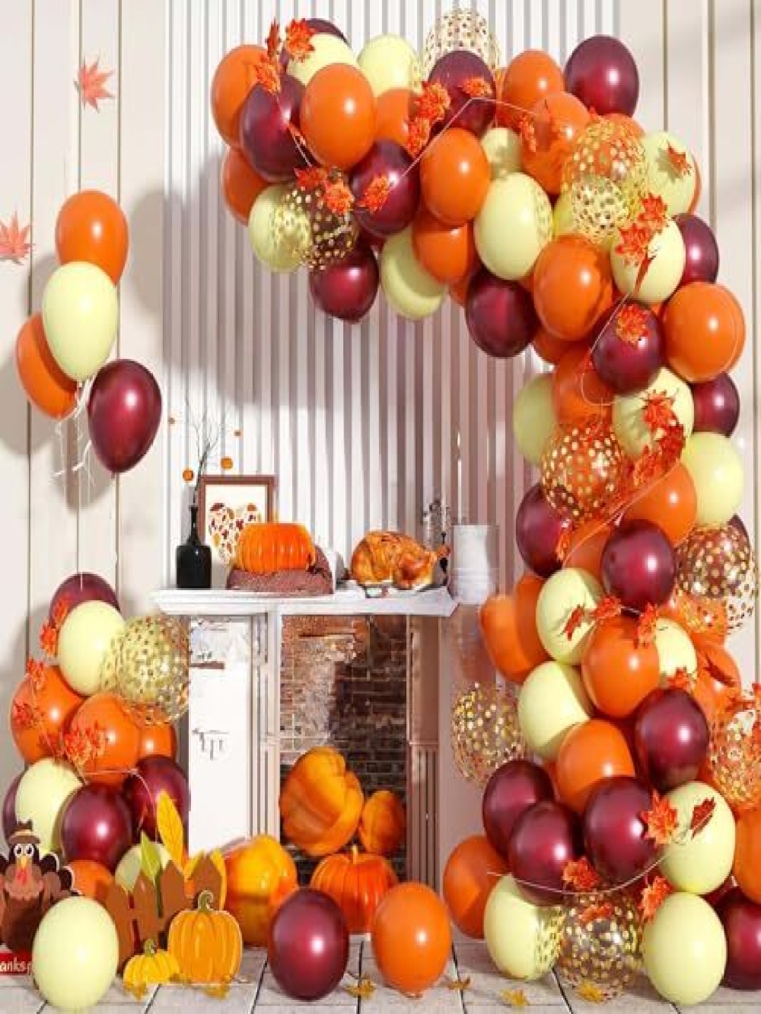 

Special You 69 Pcs Orange-Colored & Maroon Balloons Birthday Decorations