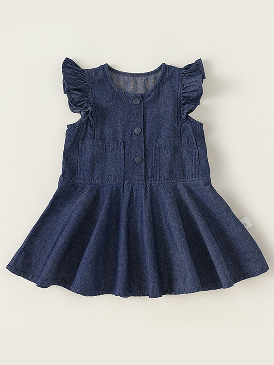 

LULU & SKY Flutter Sleeve Fit & Flare Dress, Blue