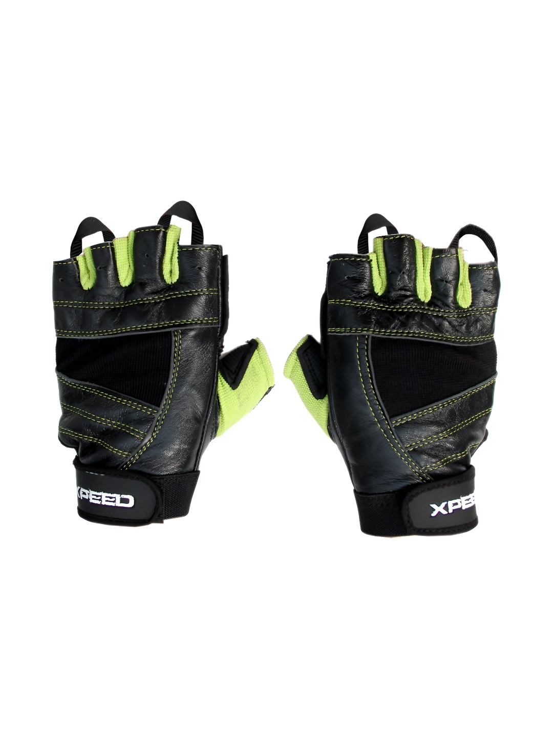 

XPEED Printed Leather Fitness Gloves, Black