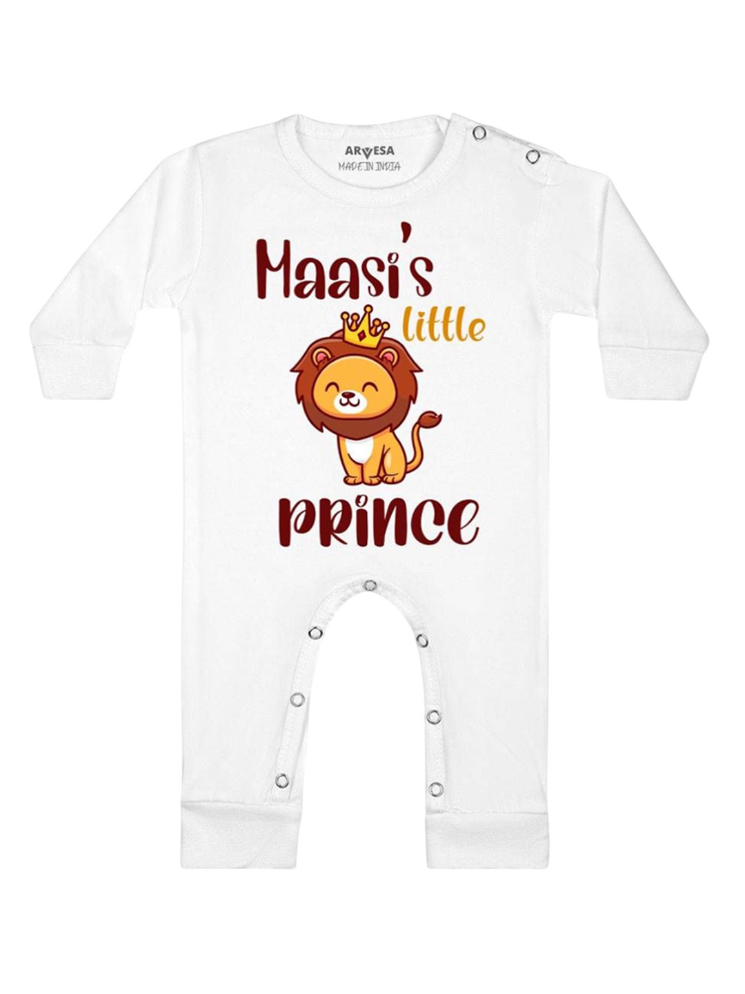 

Arvesa Kids Maasi Little Prince Printed Baby Romper, White