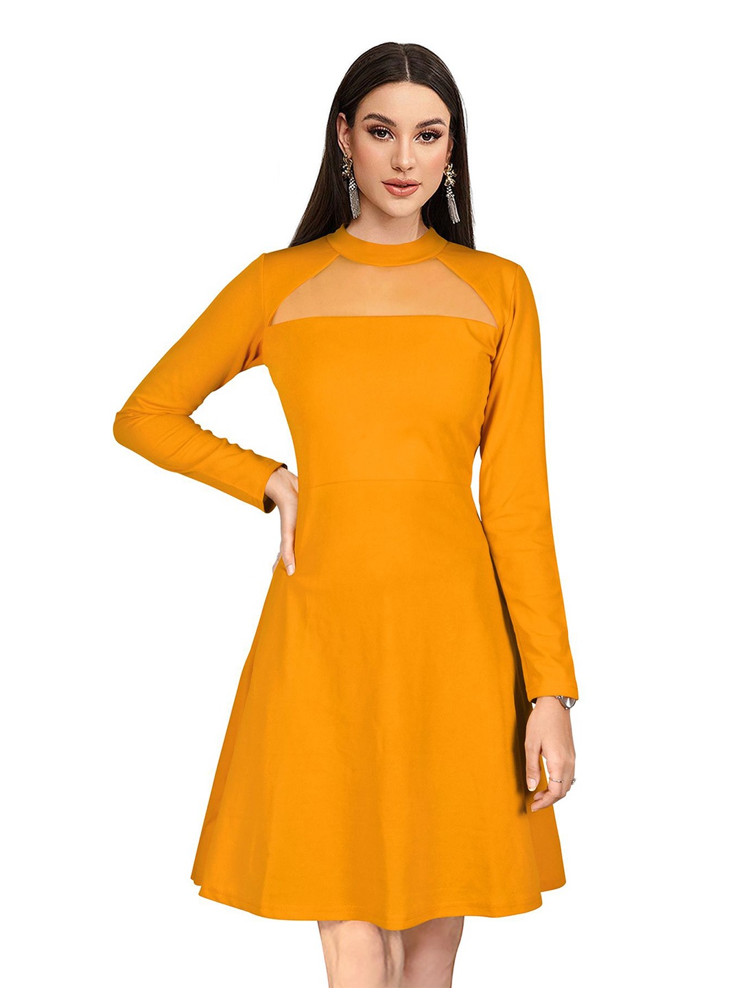 

S.K.C Fit & Flare Dress, Yellow