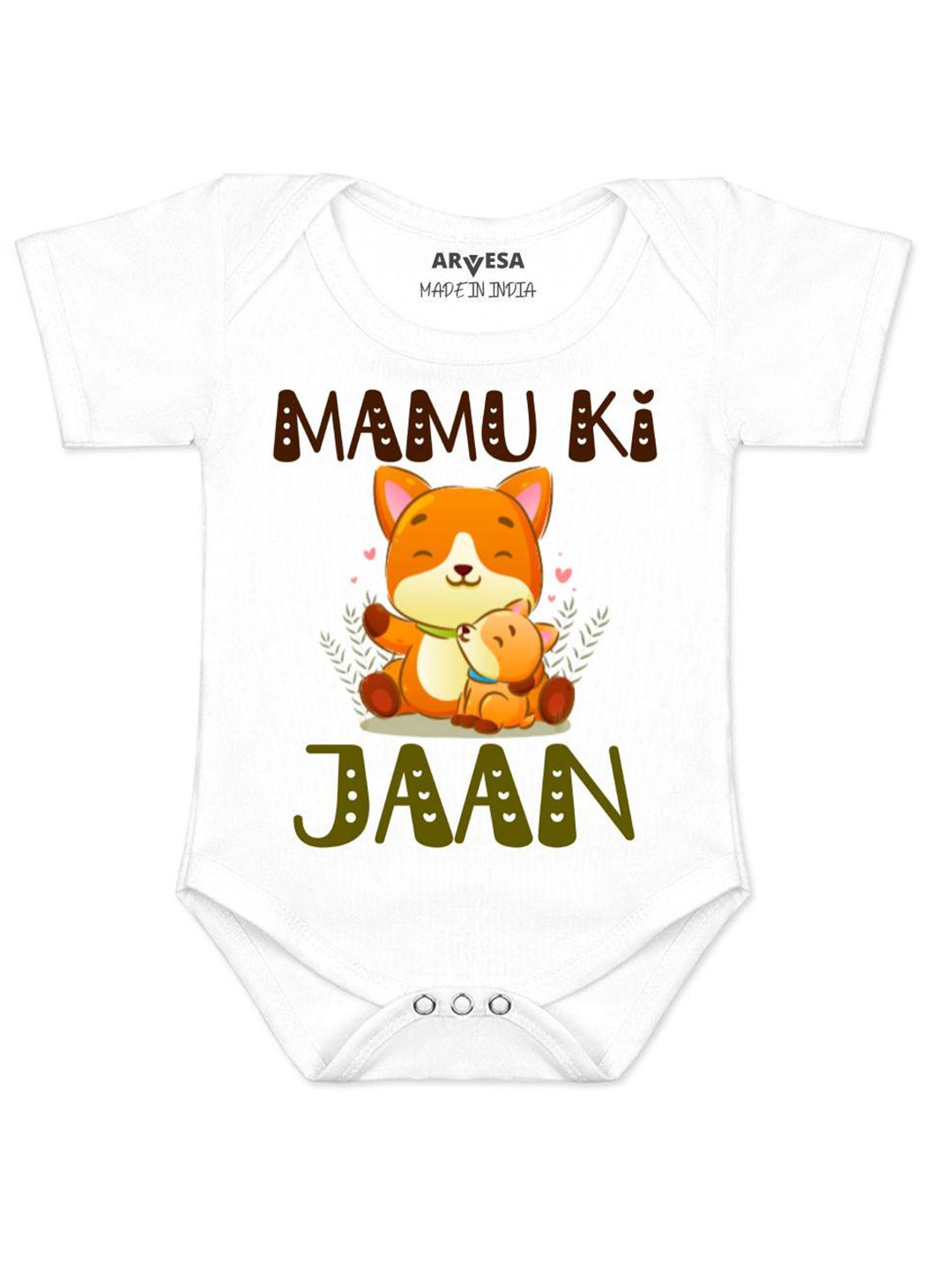 

Arvesa Mamu Ki Jaan Printed Romper, White