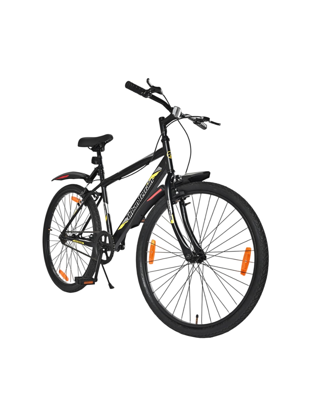 

URBAN TERRAIN Yellow Bigshot Steel Frame 26T Single Speed Mountain Bike, Black