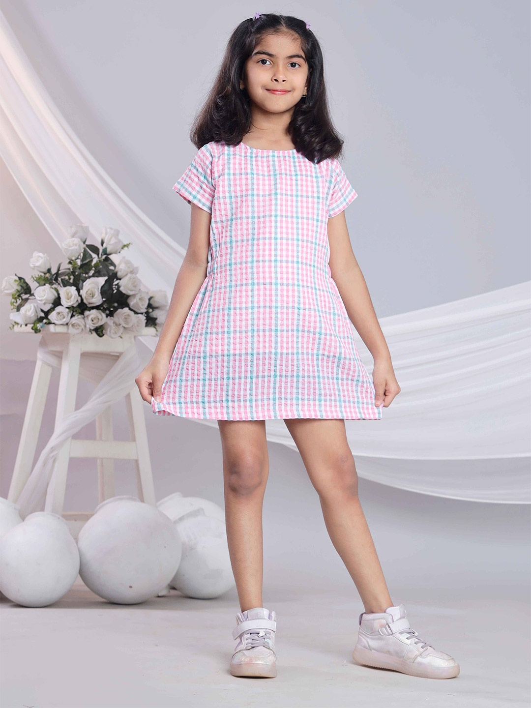 

misbis Print Fit & Flare Dress, Pink