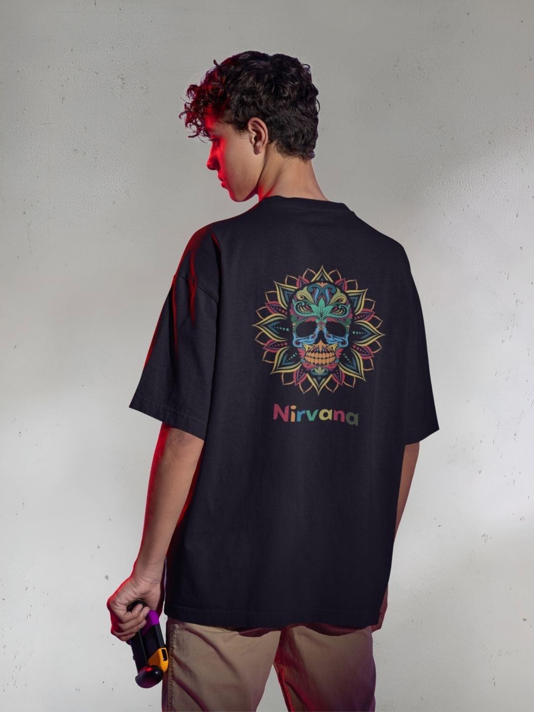 

Broke Memers Men Graphic Printed Round Neck Oversized T-shirt, Black
