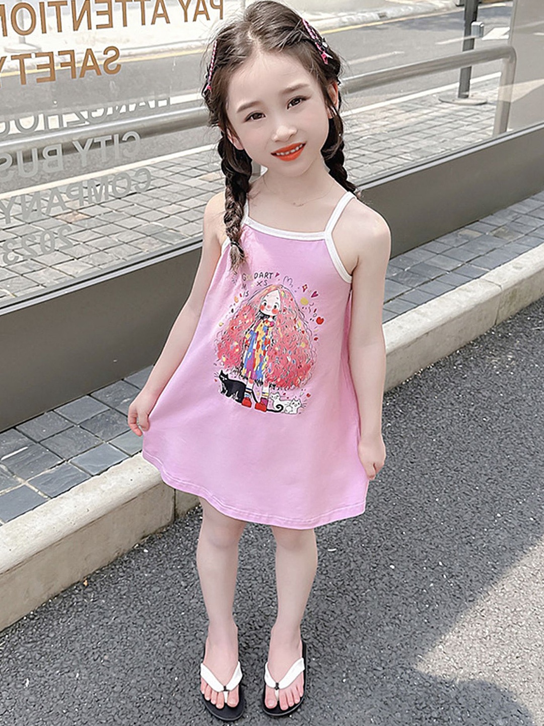 

LULU & SKY Print A-Line Dress, Pink