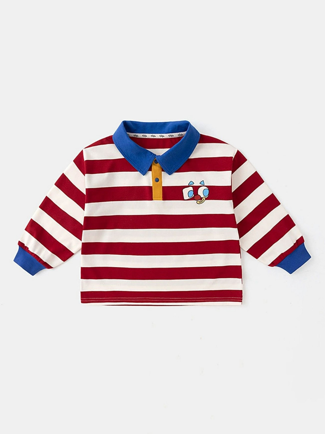 

LULU & SKY Boys Striped Polo Collar T-shirt, Red