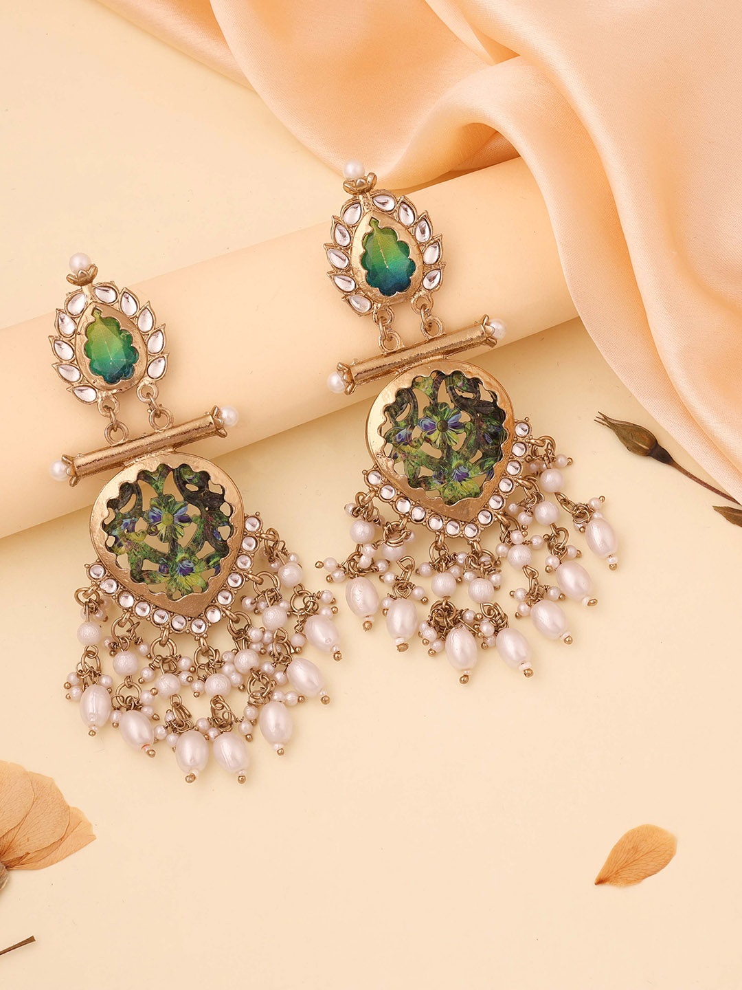 

Anouk Diamond Shaped Jhumkas Earrings, Gold