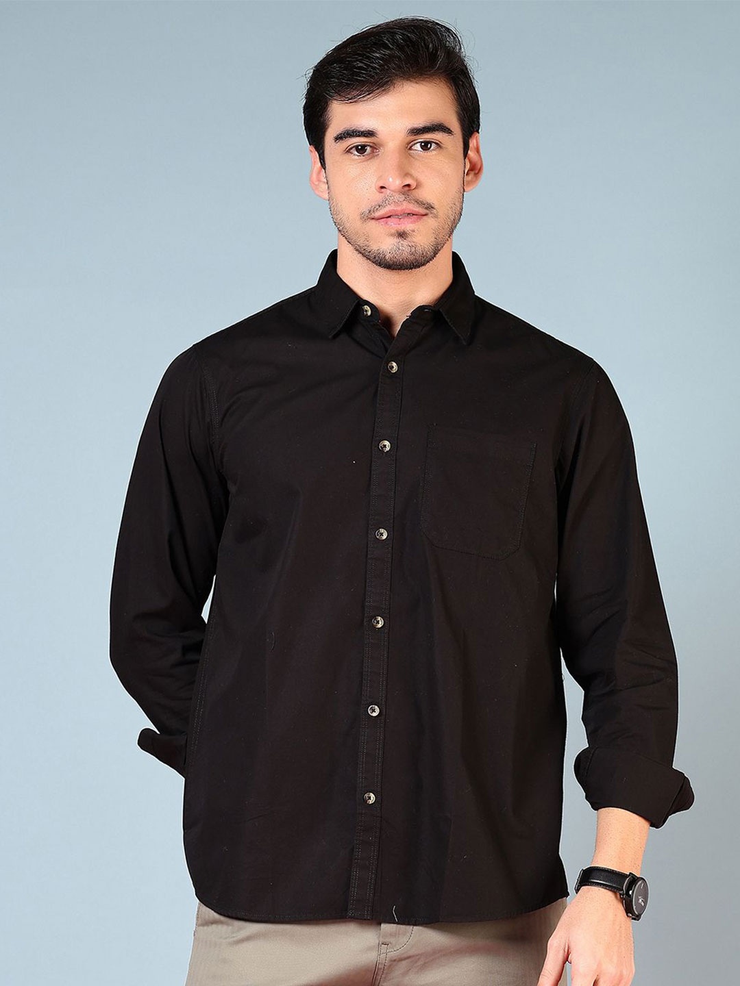 

V-Mart Men Opaque Casual Shirt, Black