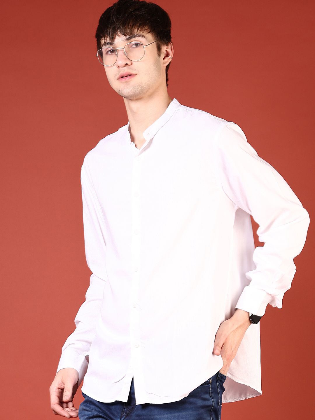 

V-Mart Men Opaque Casual Shirt, White