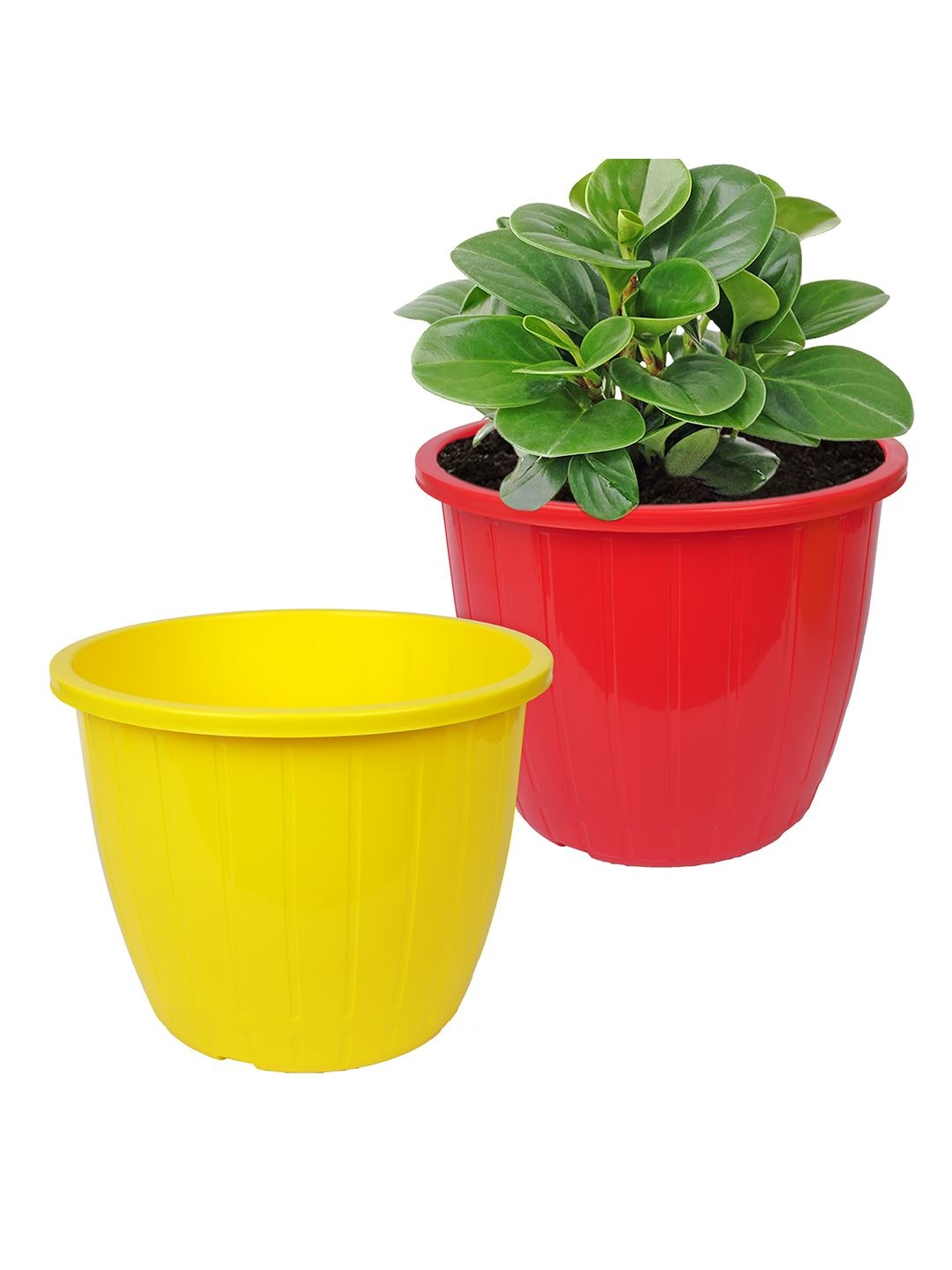 

Kuber Industries Yellow & Red Pack of 2 Duro-Design Flower Planters