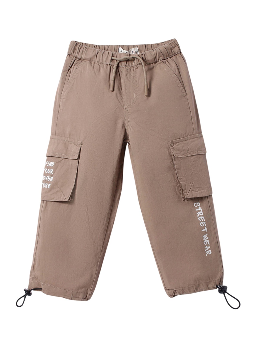 

ARIAS By LARA DUTTA Boys Cotton Regular Fit Cargo Joggers, Tan