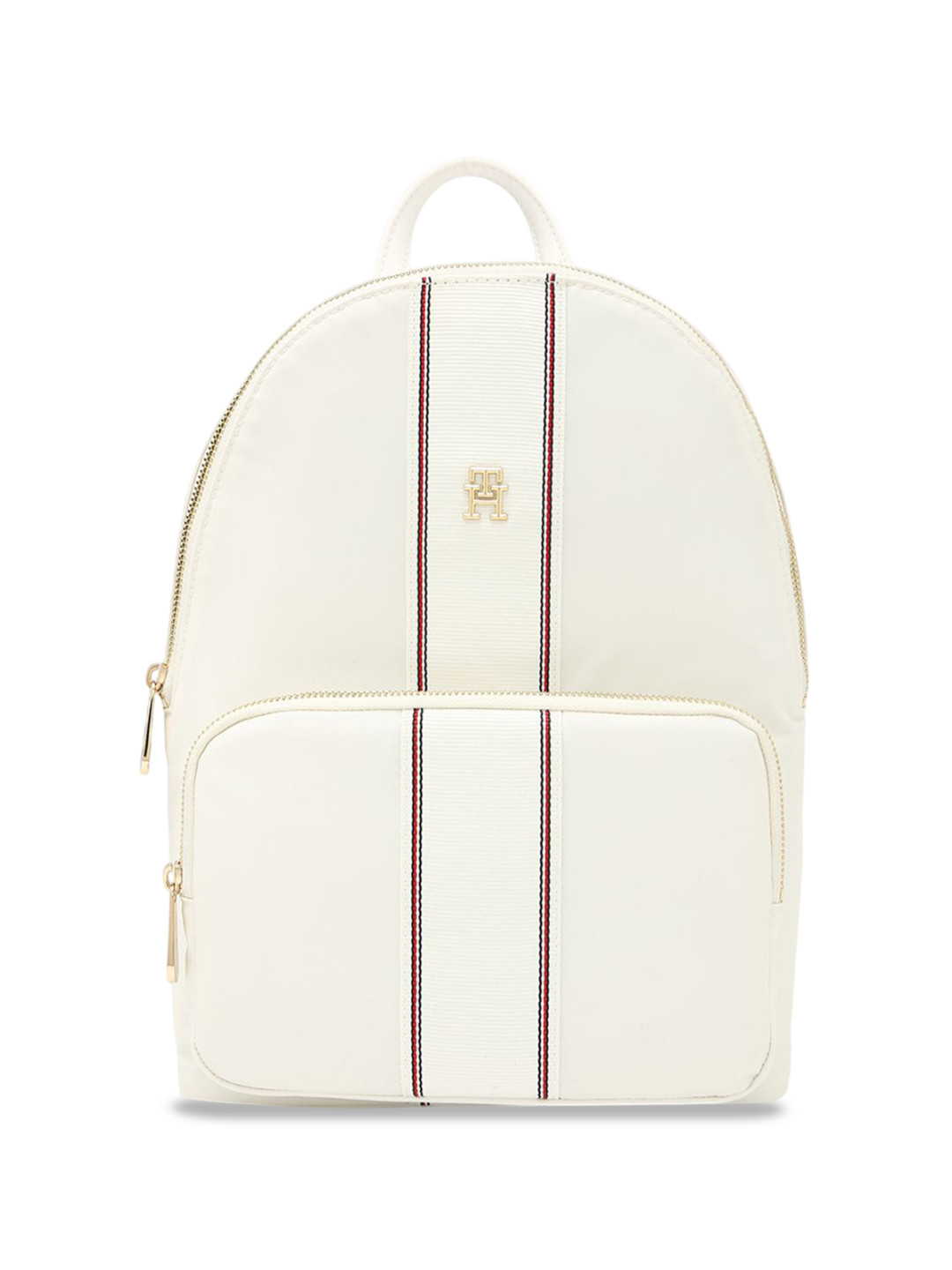 

Tommy Hilfiger Structured Handheld Bag with Applique, White