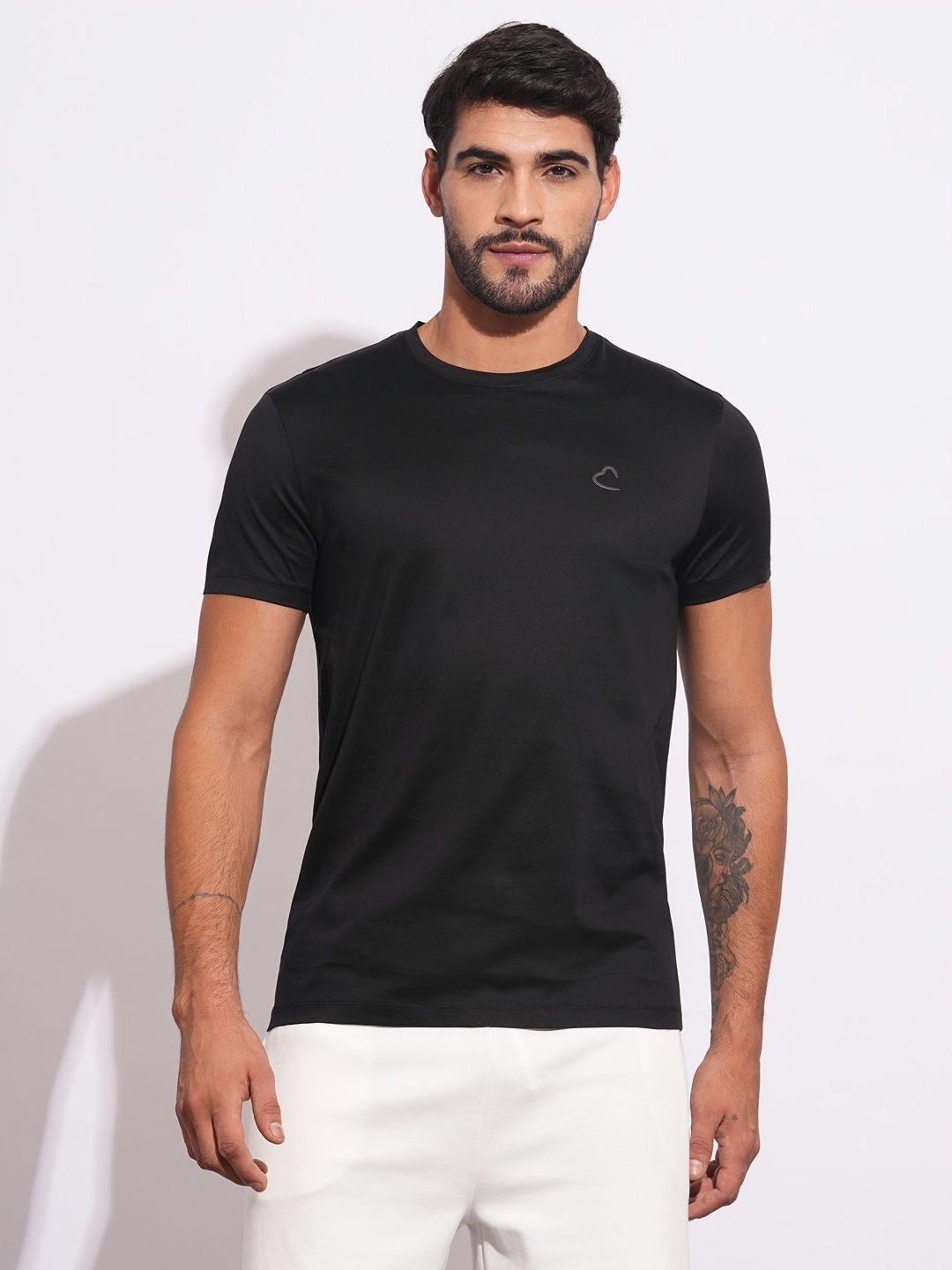 

Being Human Men Brand Logo Printed Slim Fit T-shirt, Black