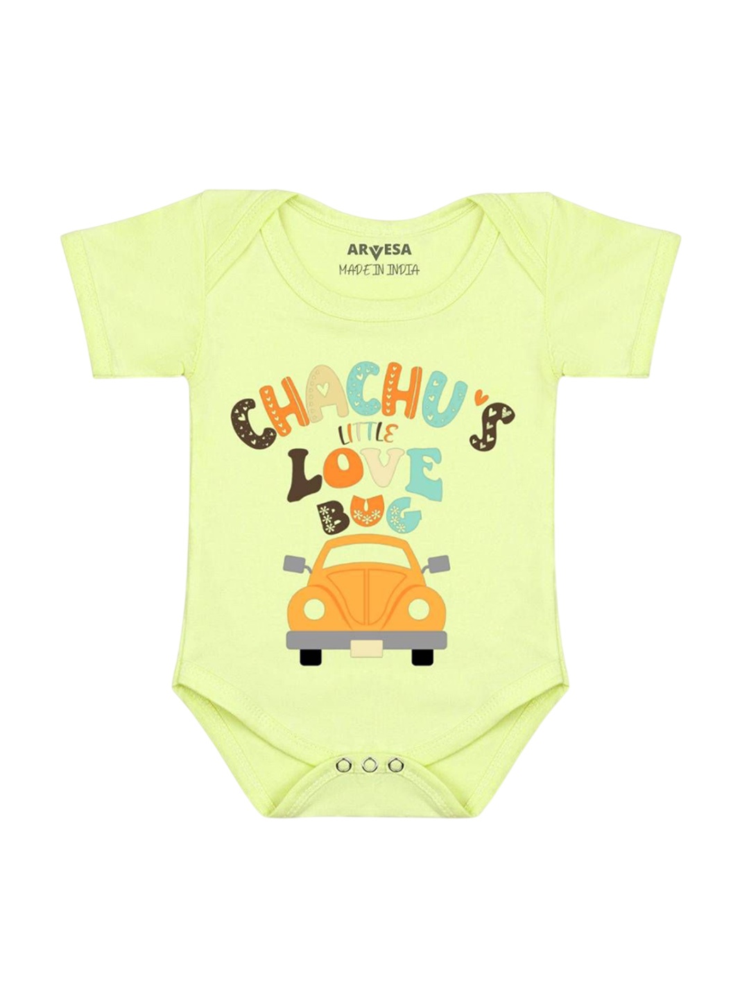 

Arvesa Chachu Little Love Bug Printed Romper, Yellow